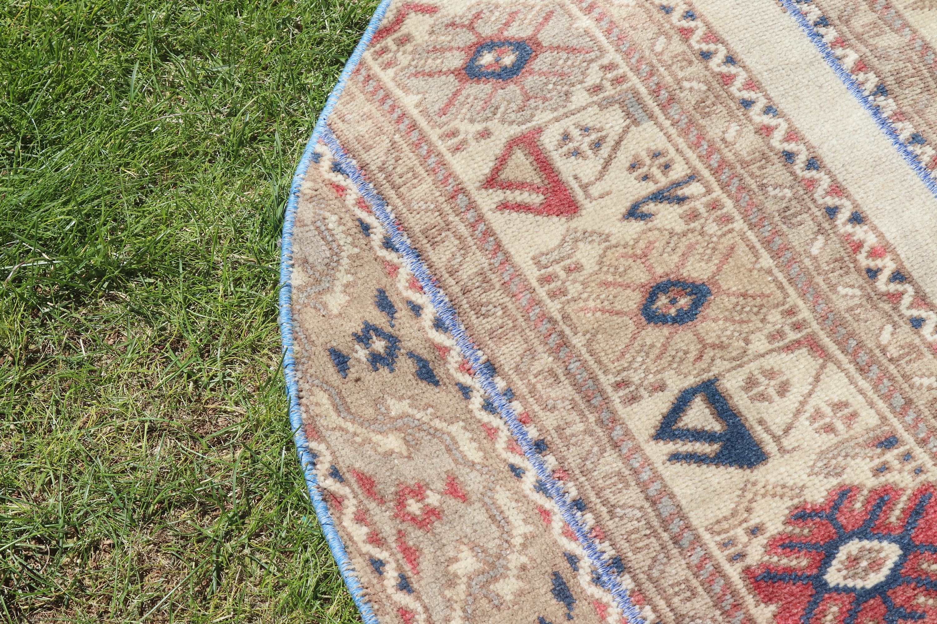 Mavi Ev Dekor Halıları, Küçük Boho Halıları, Oryantal Halı, 3,1x3,1 ft Küçük Halı, Vintage Halılar, Fas Halıları, Türk Halıları, Küçük Vintage Halı