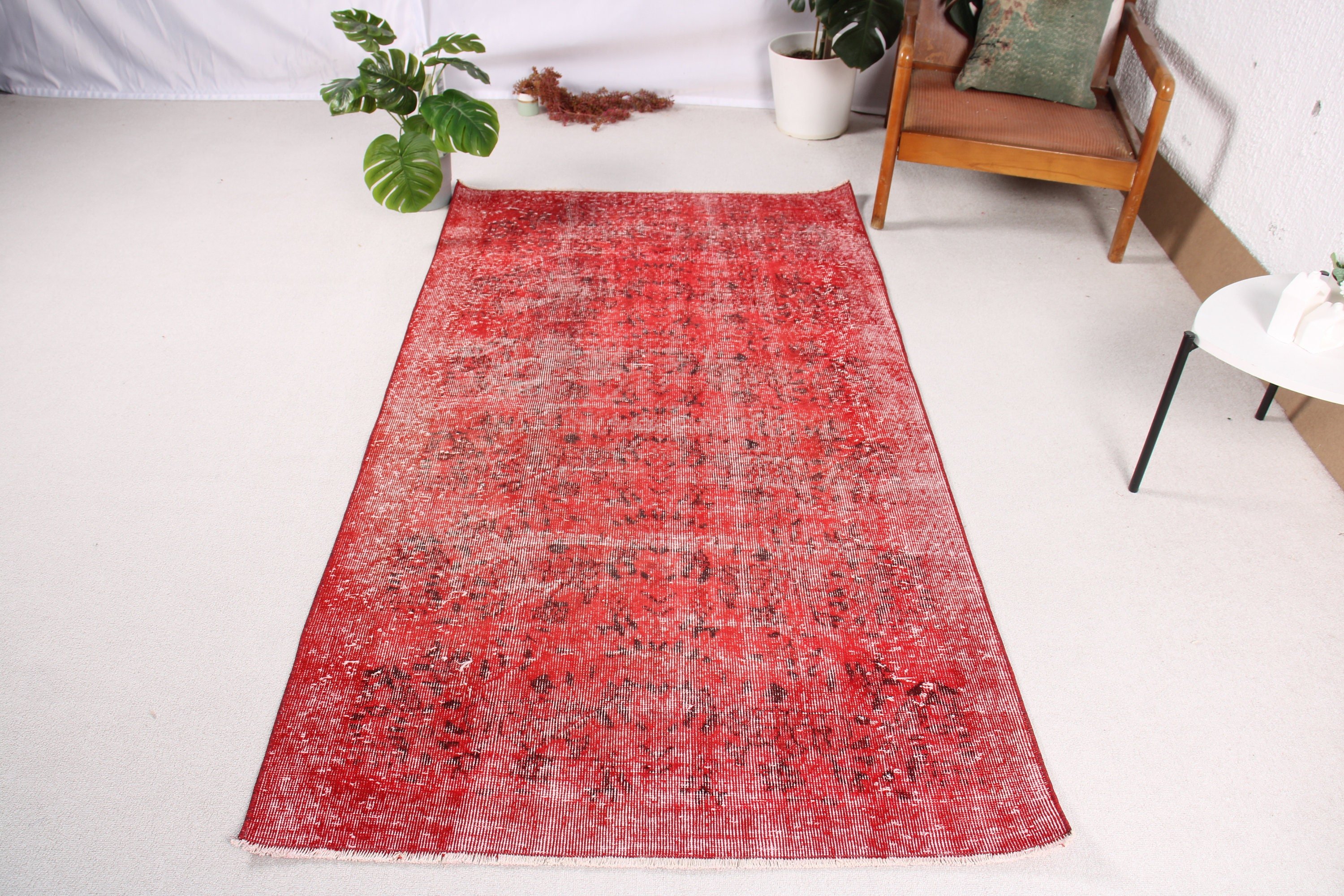 Wool Rugs, Tribal Rug, Flatweave Rugs, Kitchen Rug, Turkish Rug, Red Neutral Rug, Rugs for Vintage Area, Vintage Rug, 3.7x6.7 ft Area Rug