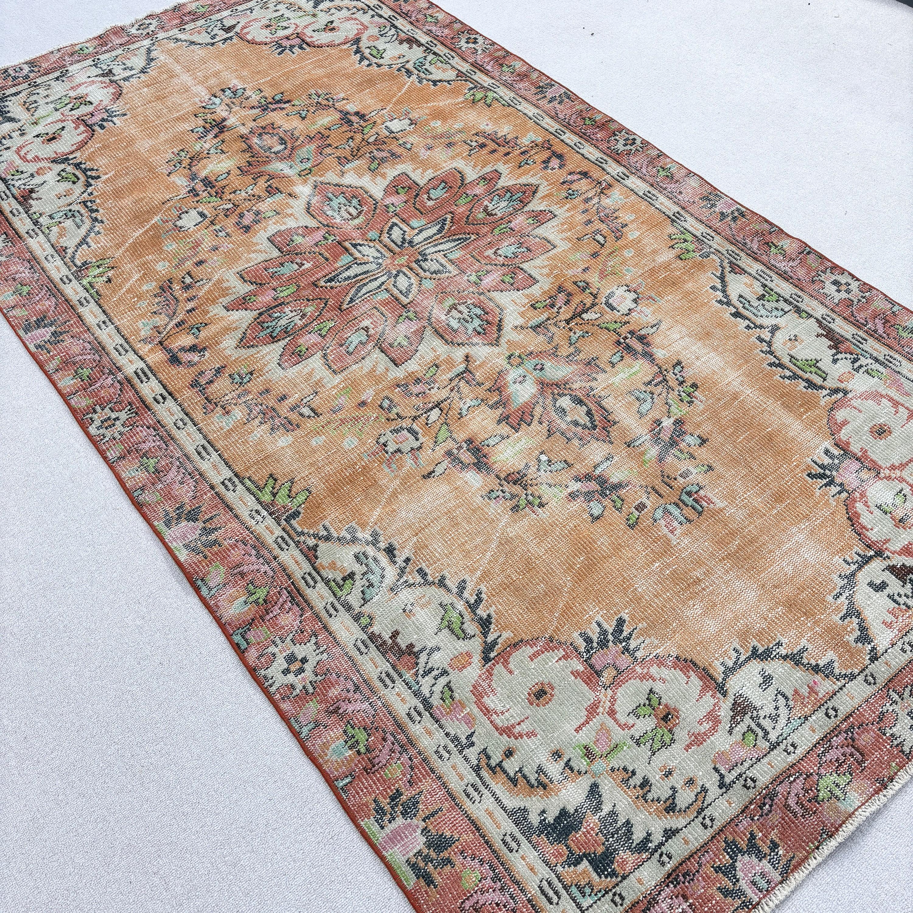 Modern Halı, Boho Halı, Vintage Halı, Turuncu Açıklama Halısı, Yatak Odası Halıları, Yer Halıları, Büyük Vintage Halı, Türk Halısı, 4,9x8,8 ft Büyük Halı