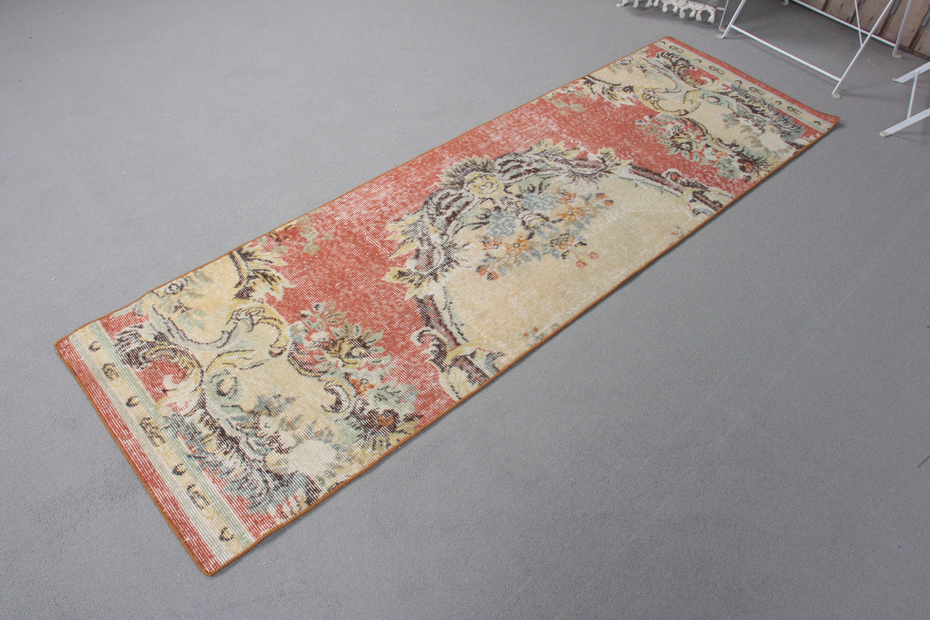 Sessiz Halı, Vintage Halılar, Mutfak Halısı, 2.1x6.9 ft Runner Halısı, Runner Halıları, Koridor Halıları, Yün Halı, Sarı Yün Halılar, Türk Halısı