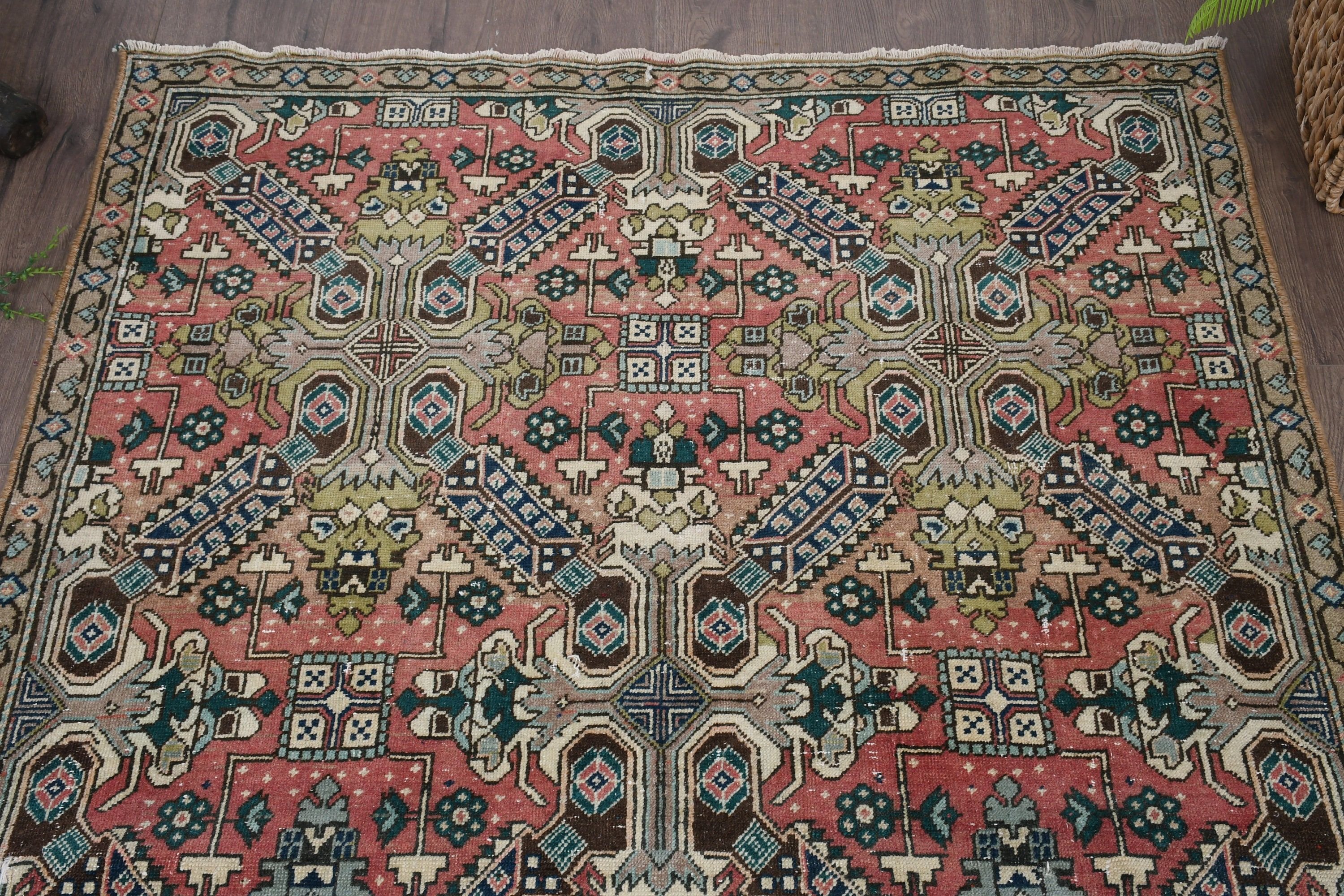 Yer Halısı, Çocuk Halısı, Türk Halısı, Fas Halıları, Vintage Halı, Bej Oushak Halısı, 3,9x6 ft Accent Halısı, Yatak Odası Halıları, Mutfak Halıları