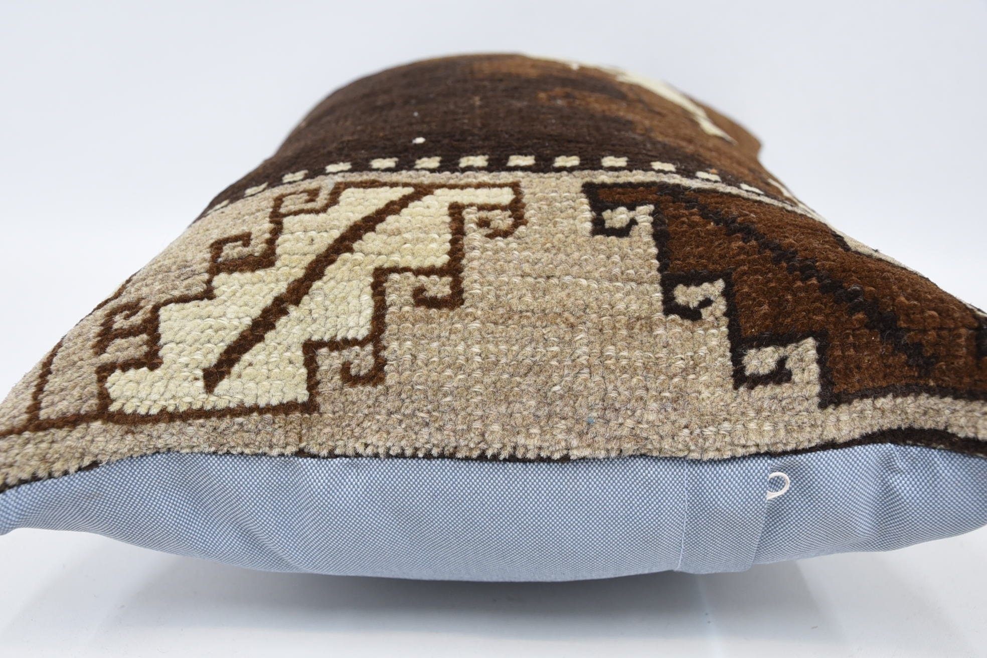 Seat Cushion Case, Vintage Pillow, Handmade Throw Cushion Case, Vintage Kilim Pillow, 16"x24" Brown Cushion, Turkish Kilim Pillow