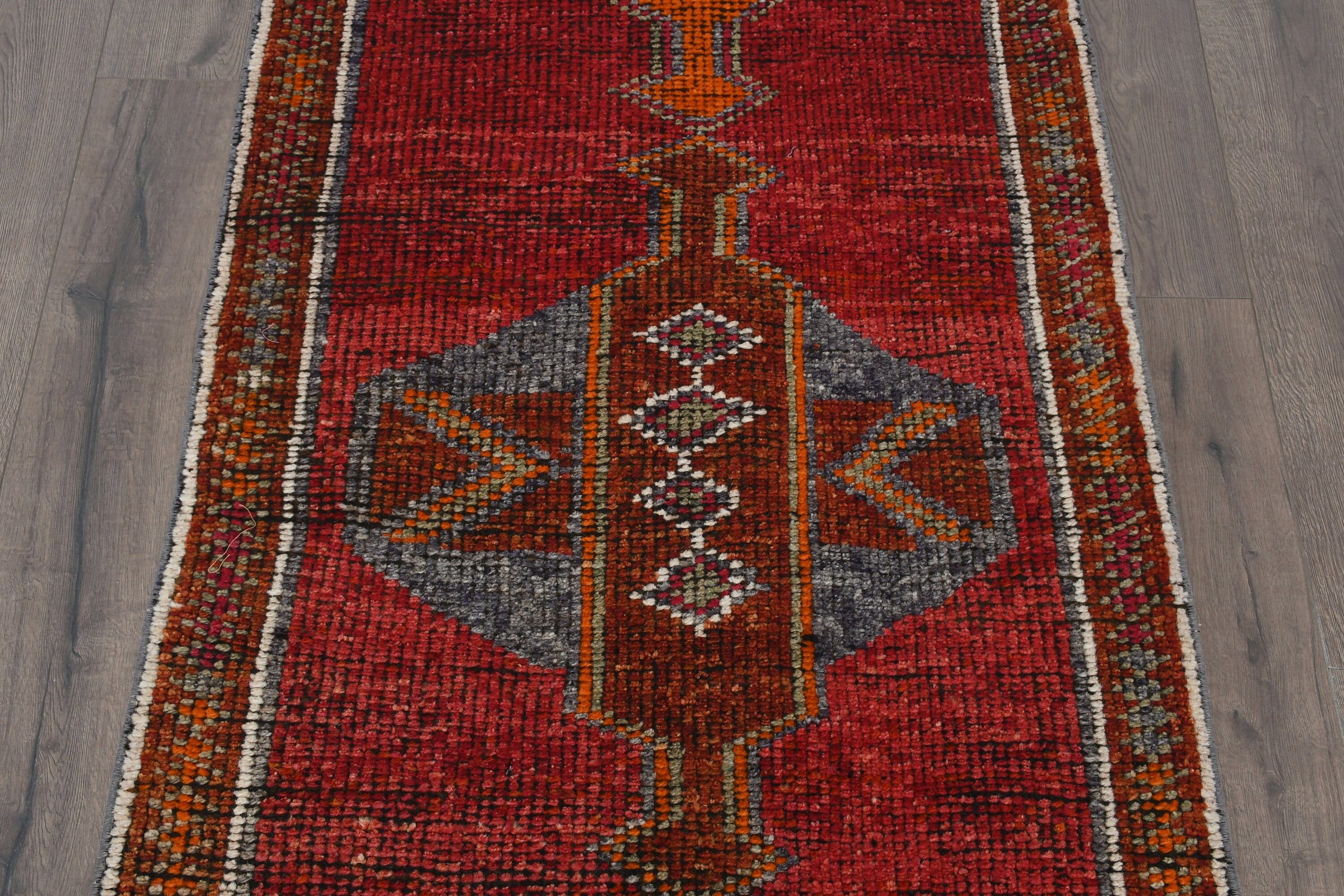 Turkish Rugs, Vintage Rugs, Aesthetic Rug, Rugs for Hallway, Kitchen Rug, Stair Rug, Red  2.9x10 ft Runner Rugs