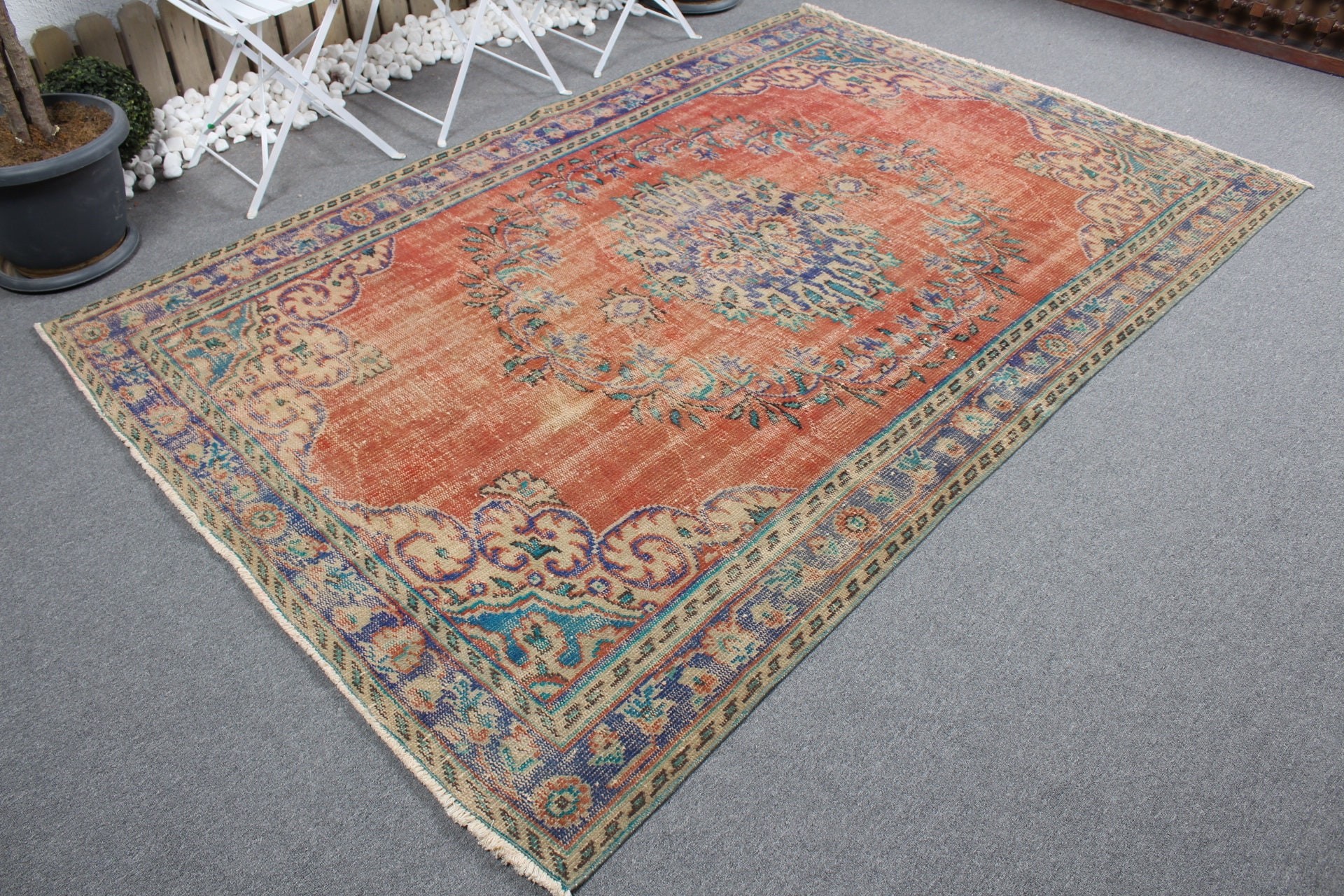 Yer Halısı, Özel Halı, 5.5x8.4 ft Büyük Halı, Vintage Halılar, Yatak Odası Halısı, Ev Dekor Halısı, Türk Halısı, Oturma Odası Halısı, Kırmızı Fas Halısı