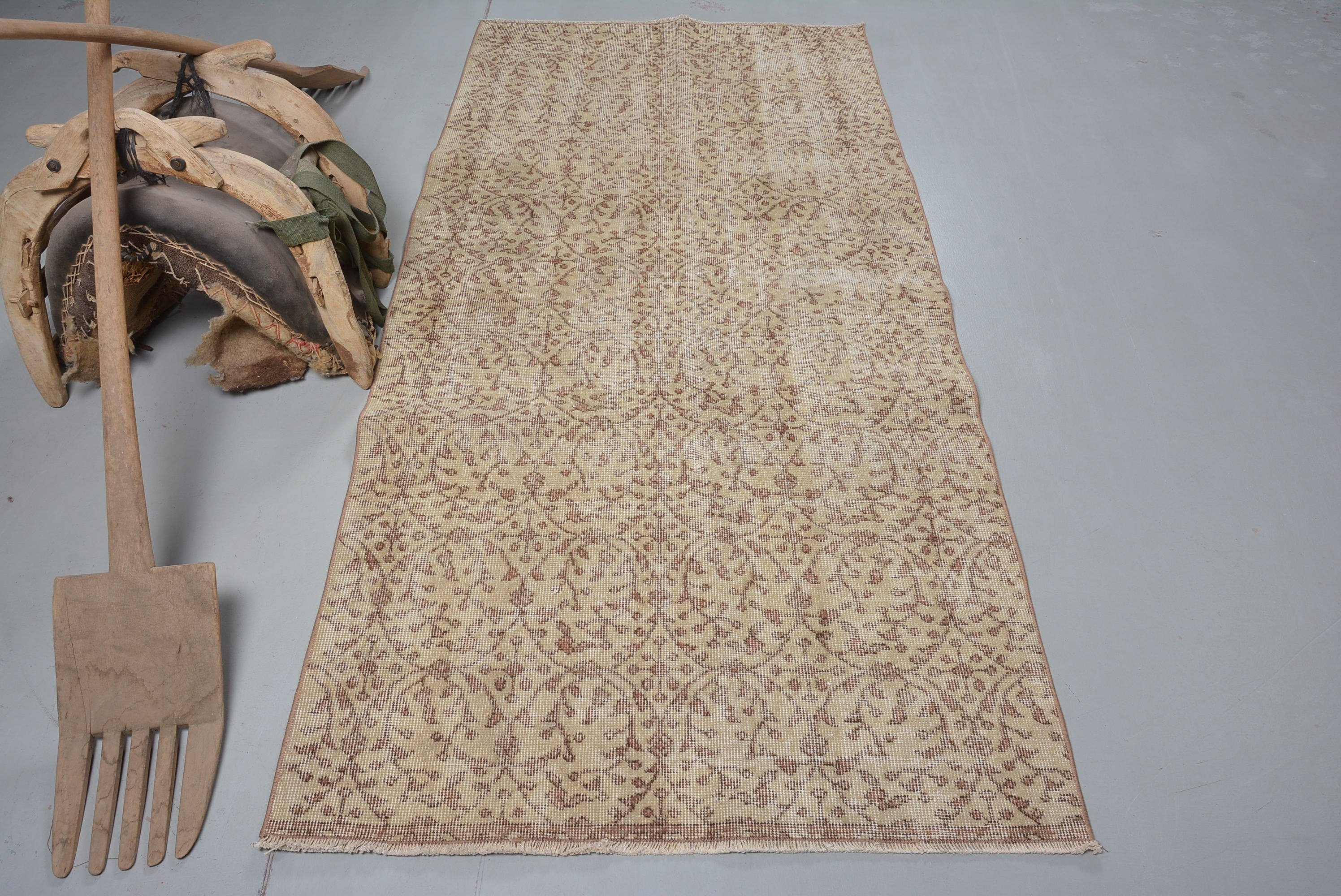 Living Room Rug, Indoor Rug, Oushak Rugs, Rugs for Bedroom, 3.5x7.4 ft Area Rugs, Turkish Rug, Vintage Rug, Distressed Rugs, Anatolian Rugs