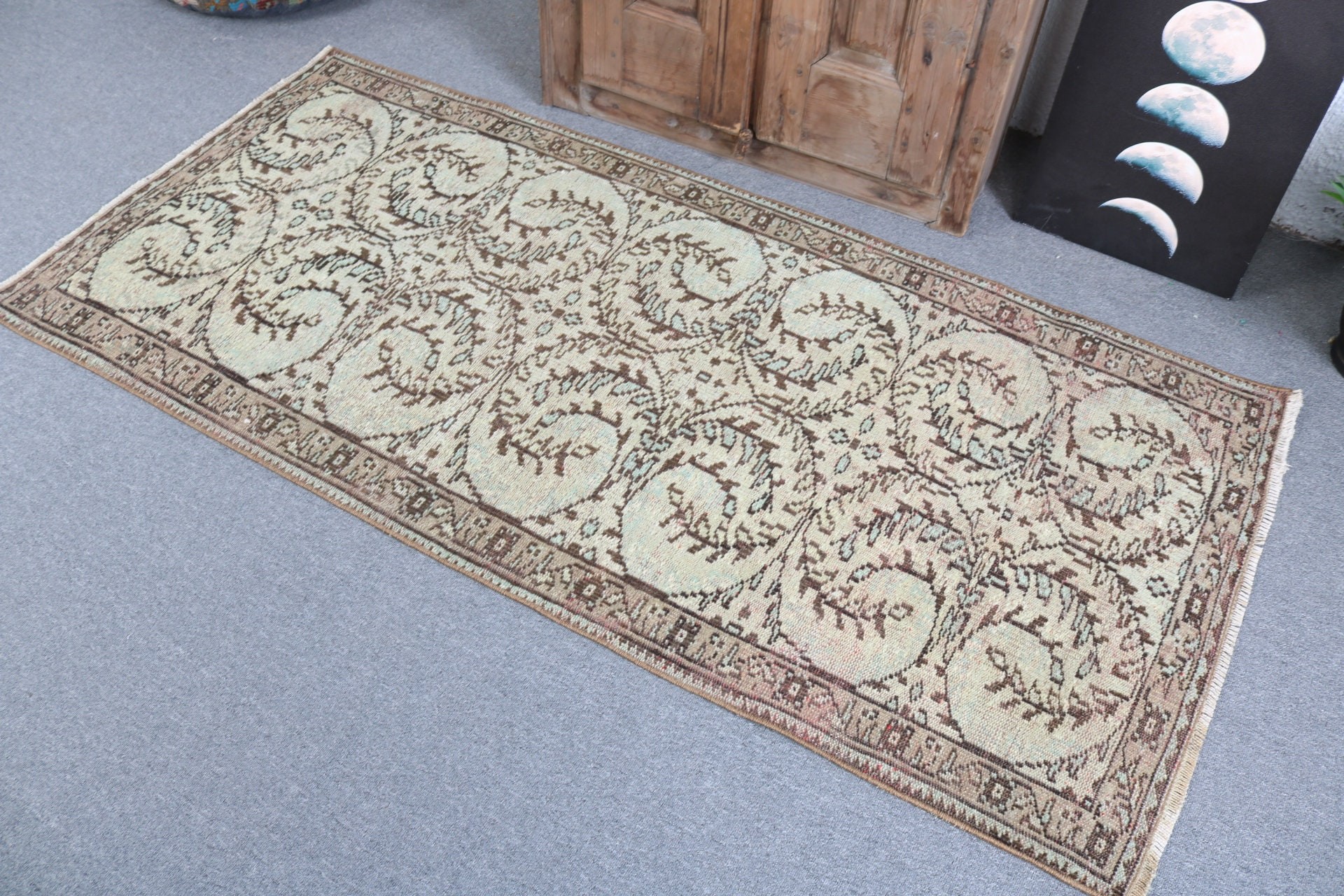 Giriş Halısı, Yatak Odası Halısı, Vintage Halılar, Türk Halıları, Yeşil 3x6.4 ft Accent Halılar, Mutfak Halıları, Antika Halı, Kabile Halıları