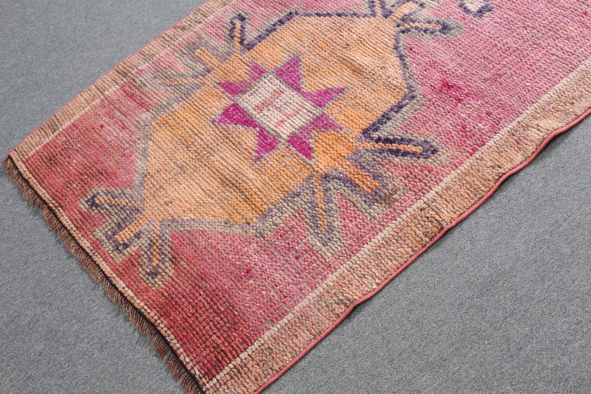 2.9x9.4 ft Runner Rug, Antique Rugs, Hallway Rugs, Oushak Rug, Vintage Rug, Rugs for Hallway, Pink Oushak Rug, Turkish Rugs, Corridor Rugs