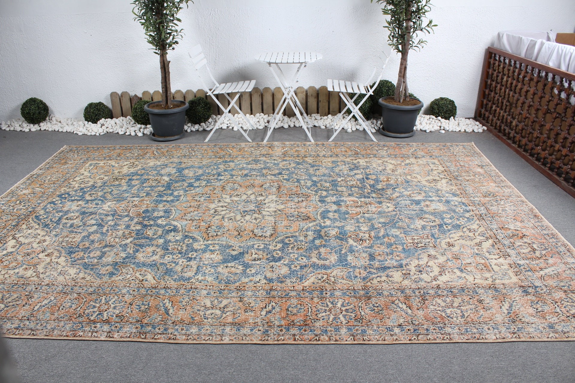 Bohemian Rugs, Saloon Rugs, 8.1x12.7 ft Oversize Rug, Blue Floor Rugs, Oriental Rugs, Salon Rug, Turkish Rugs, Vintage Rugs, Home Decor Rug