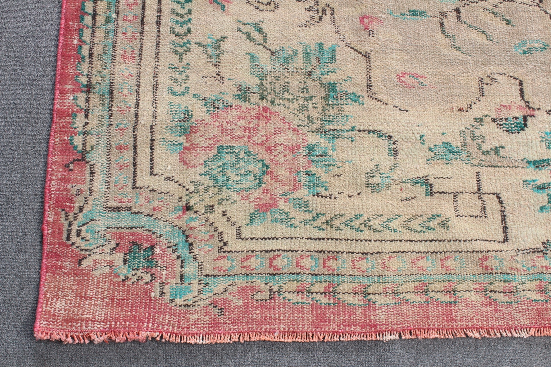 Yemek Odası Halısı, Vintage Halı, Antika Halı, Yatak Odası Halısı, Yer Halısı, El Dokuma Halılar, Bej Oryantal Halı, Türk Halısı, 6x9.2 ft Büyük Halılar