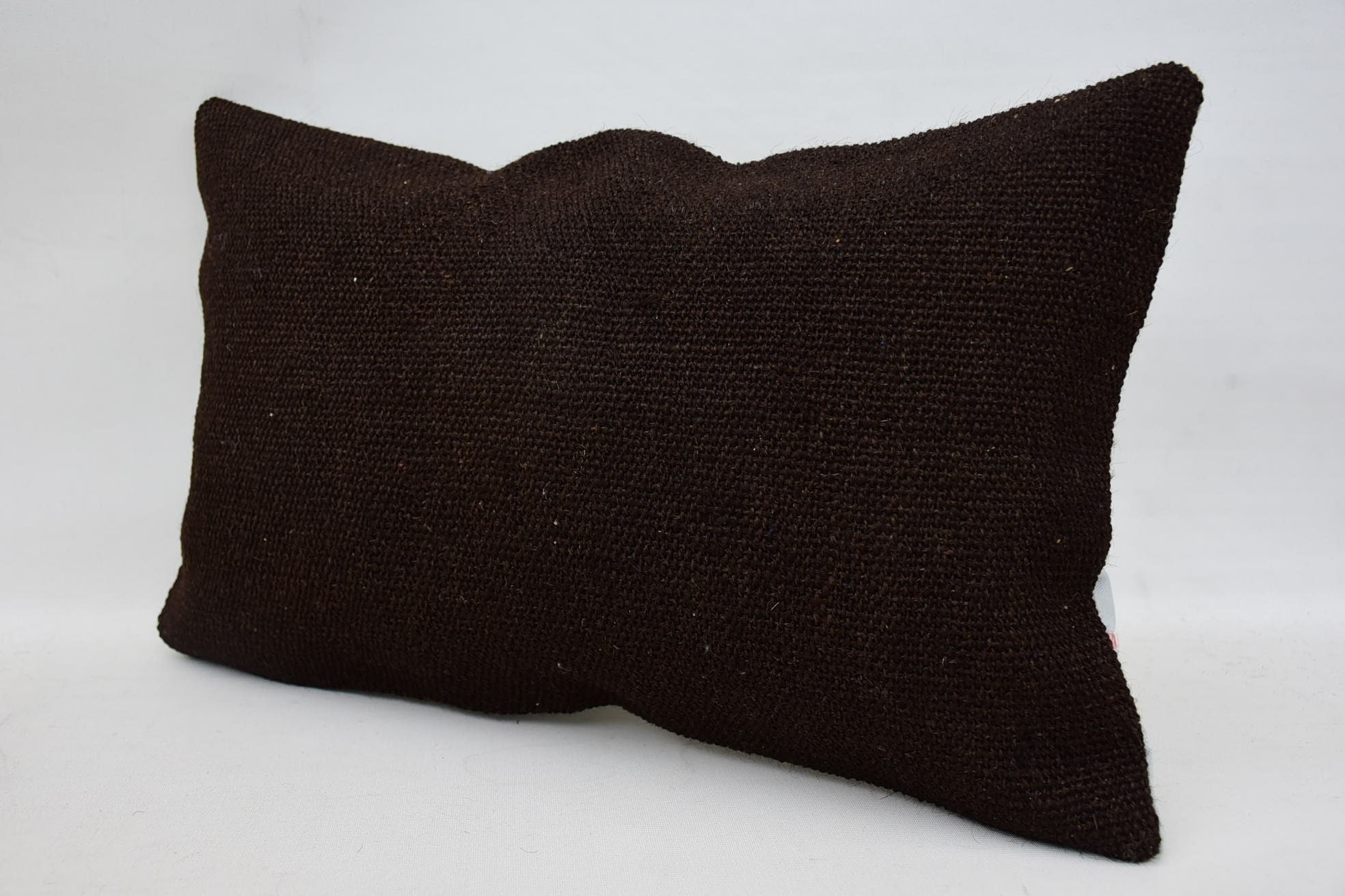 Muted Pillow, Square Throw Cushion Case, Kilim Pillow, Pillow for Sofa, 12"x20" Brown Pillow, Interior Designer Pillow