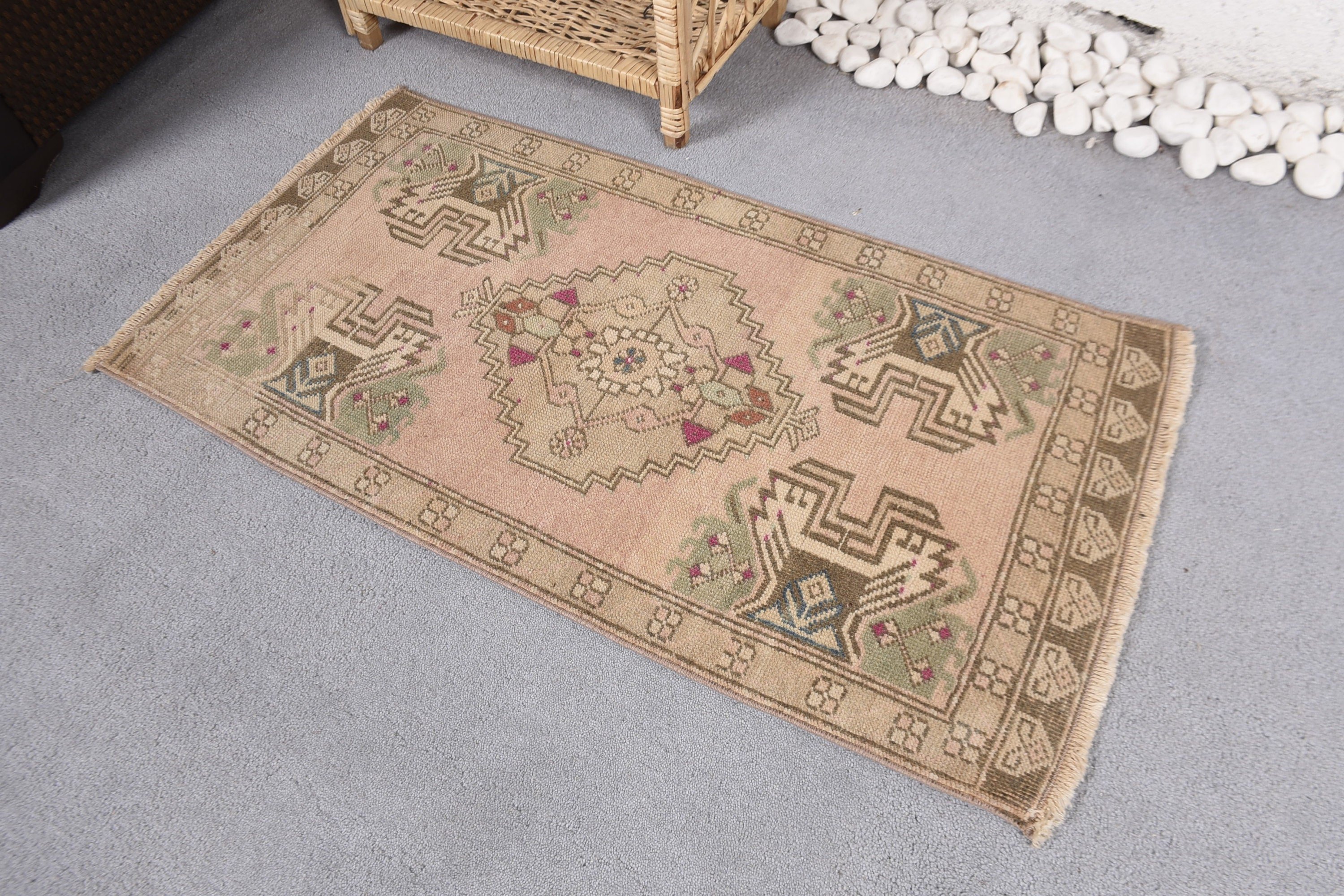 Vintage Rugs, 1.7x3.1 ft Small Rug, Kitchen Rug, Rugs for Kitchen, Small Boho Rug, Beige Boho Rug, Entry Rug, Luxury Rug, Turkish Rugs