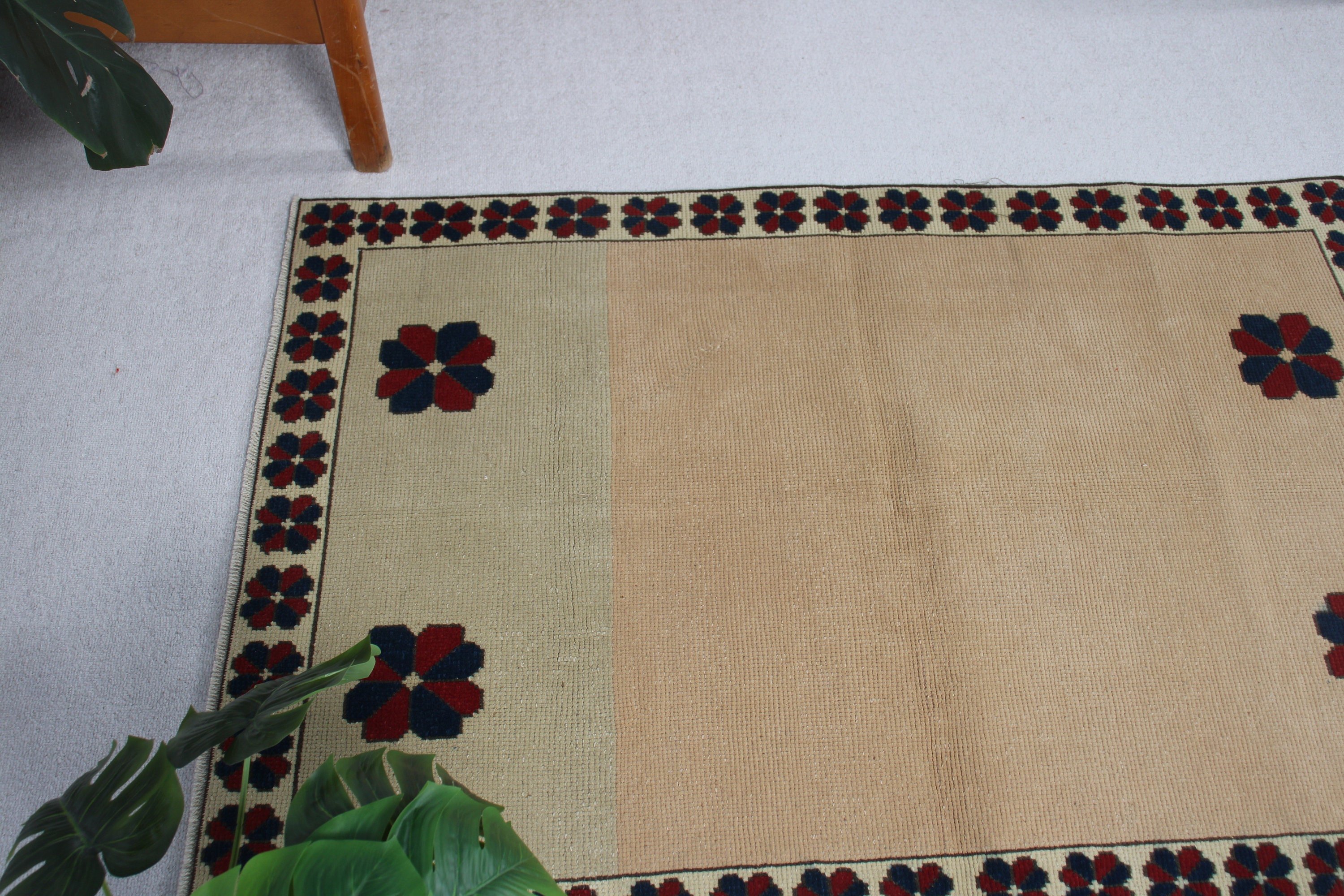 Kahverengi Ev Dekor Halısı, Vintage Halılar, Kapı Paspası Halıları, 3.1x4.5 ft Küçük Halı, Küçük Boho Halısı, Türkiye Halısı, Boho Halıları, Anadolu Halısı, Türk Halısı