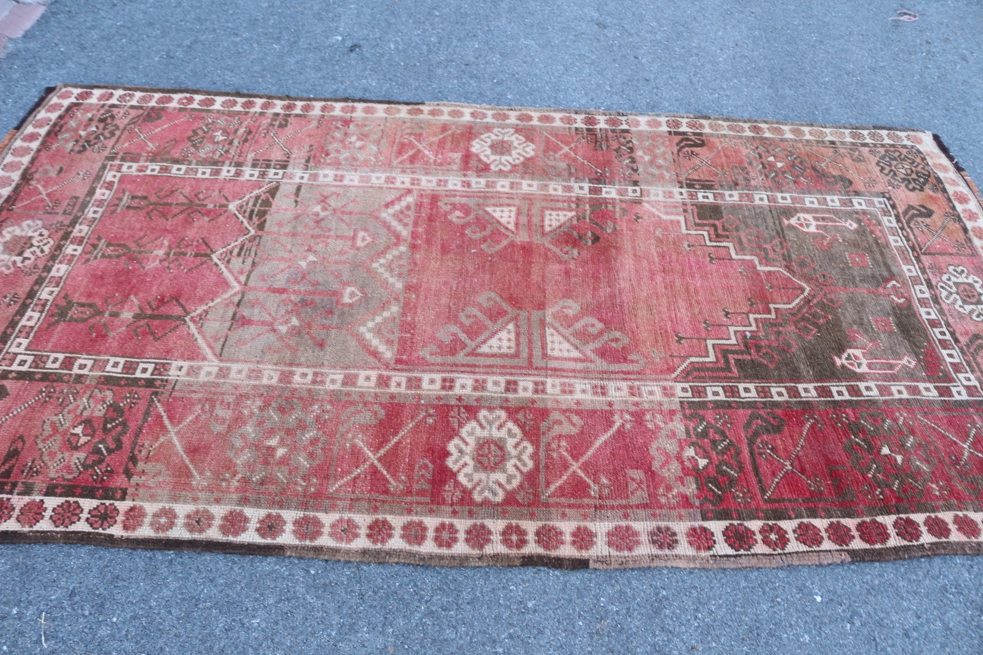 Turkish Rug, Red Cool Rugs, Anatolian Rug, Vintage Rugs, Oushak Rug, Rugs for Living Room, Indoor Rug, Bedroom Rug, 4.5x8.5 ft Area Rugs