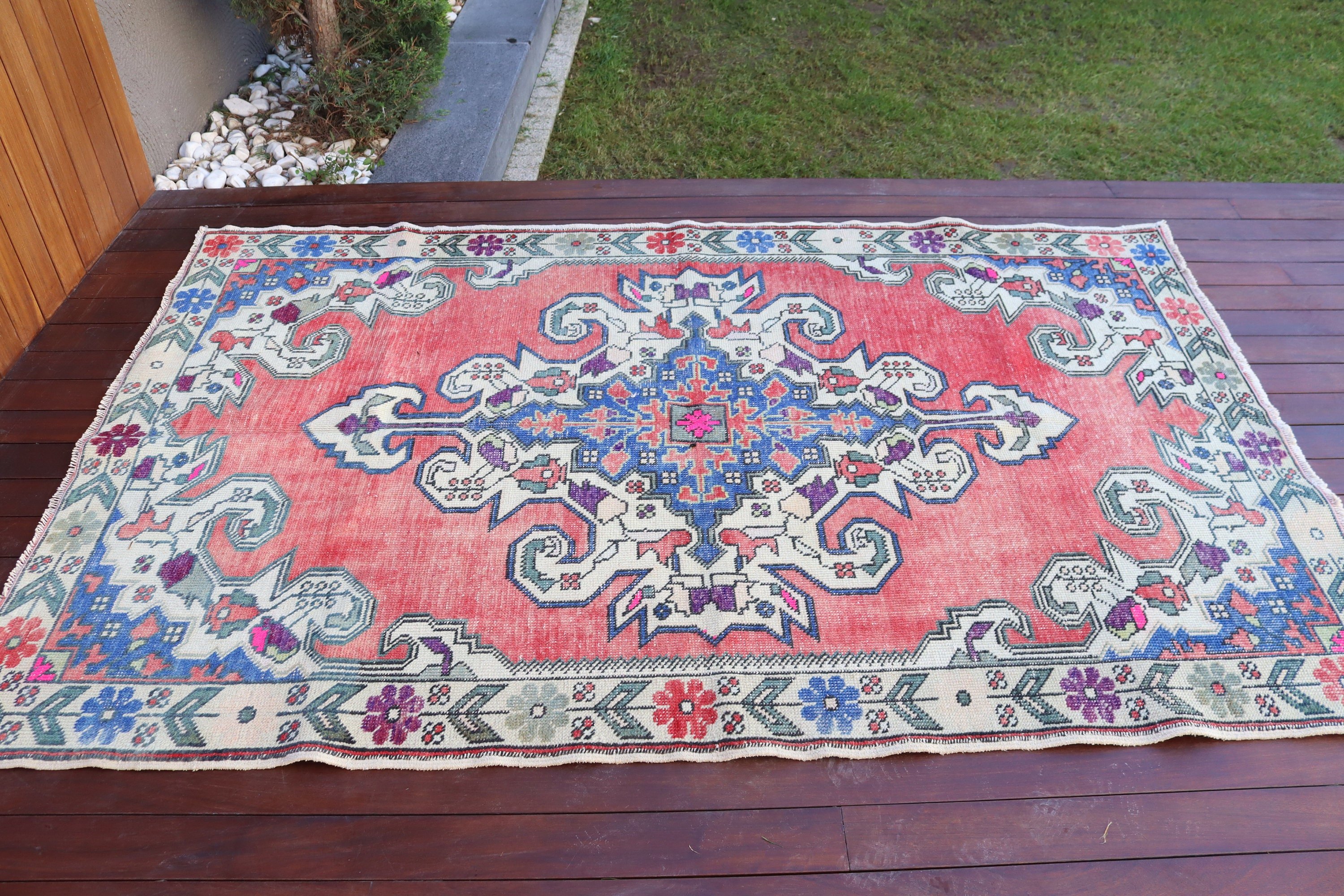 Oturma Odası Halıları, Aztek Halısı, 4,5x7,2 ft Alan Halıları, Mutfak Halıları, Kırmızı Lüks Halılar, Ev Dekor Halısı, Vintage Halı, Yer Halısı, Türk Halısı