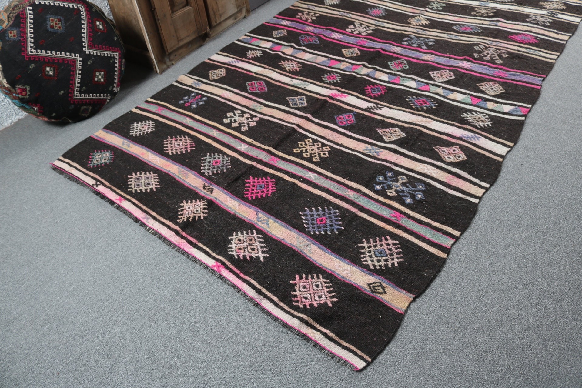 Vintage Halılar, 5.7x10.3 ft Büyük Halı, Oturma Odası Halıları, Kahverengi Antika Halılar, Yer Halıları, Türk Halıları, Salon Halıları, Yatak Odası Halısı, Kilim