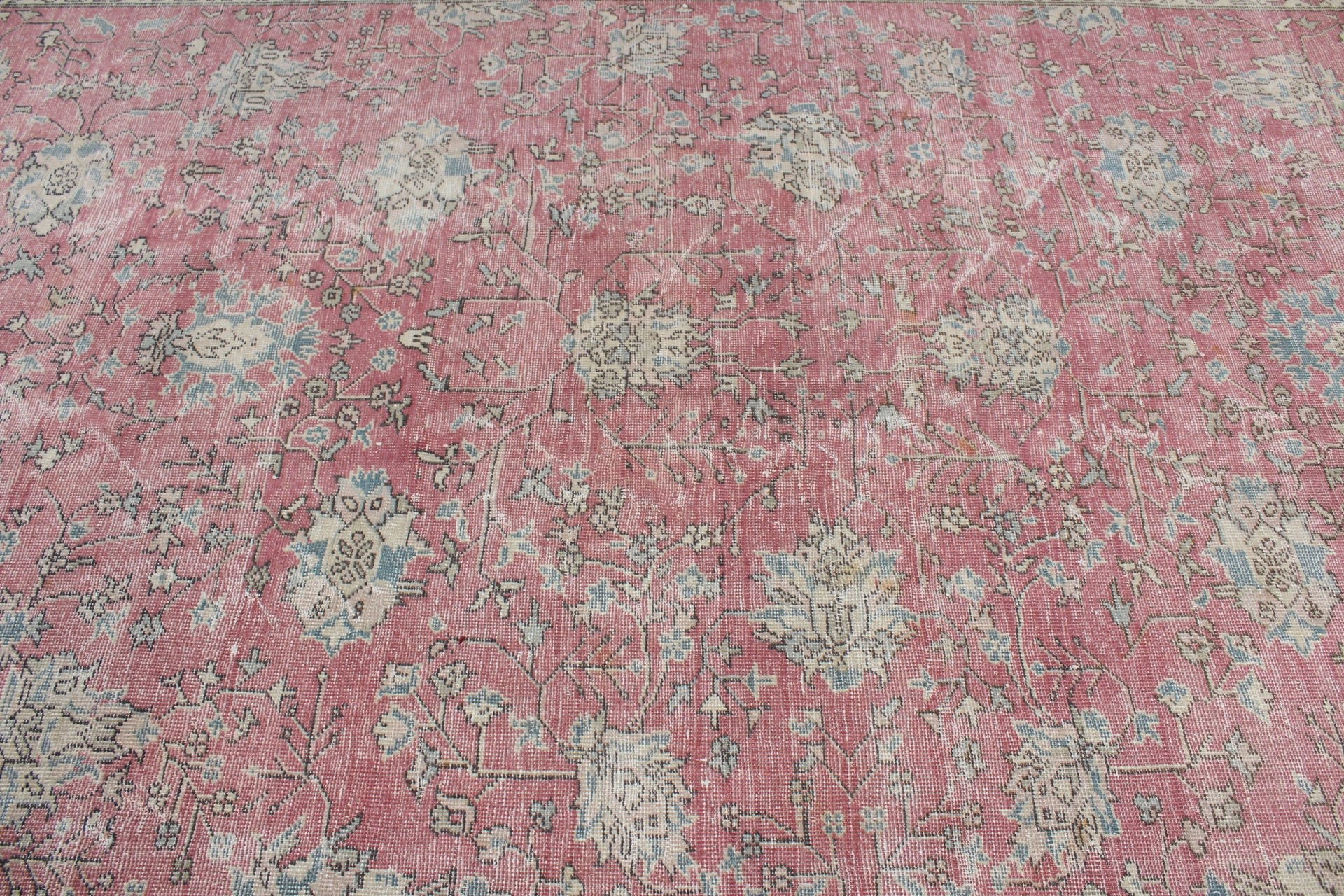 Retro Halı, Vintage Halılar, Ev Dekorasyonu Halısı, Türk Halısı, Yemek Odası Halıları, Pembe Fas Halısı, Yün Halısı, Salon Halısı, 7.2x11.1 ft Büyük Boy Halı