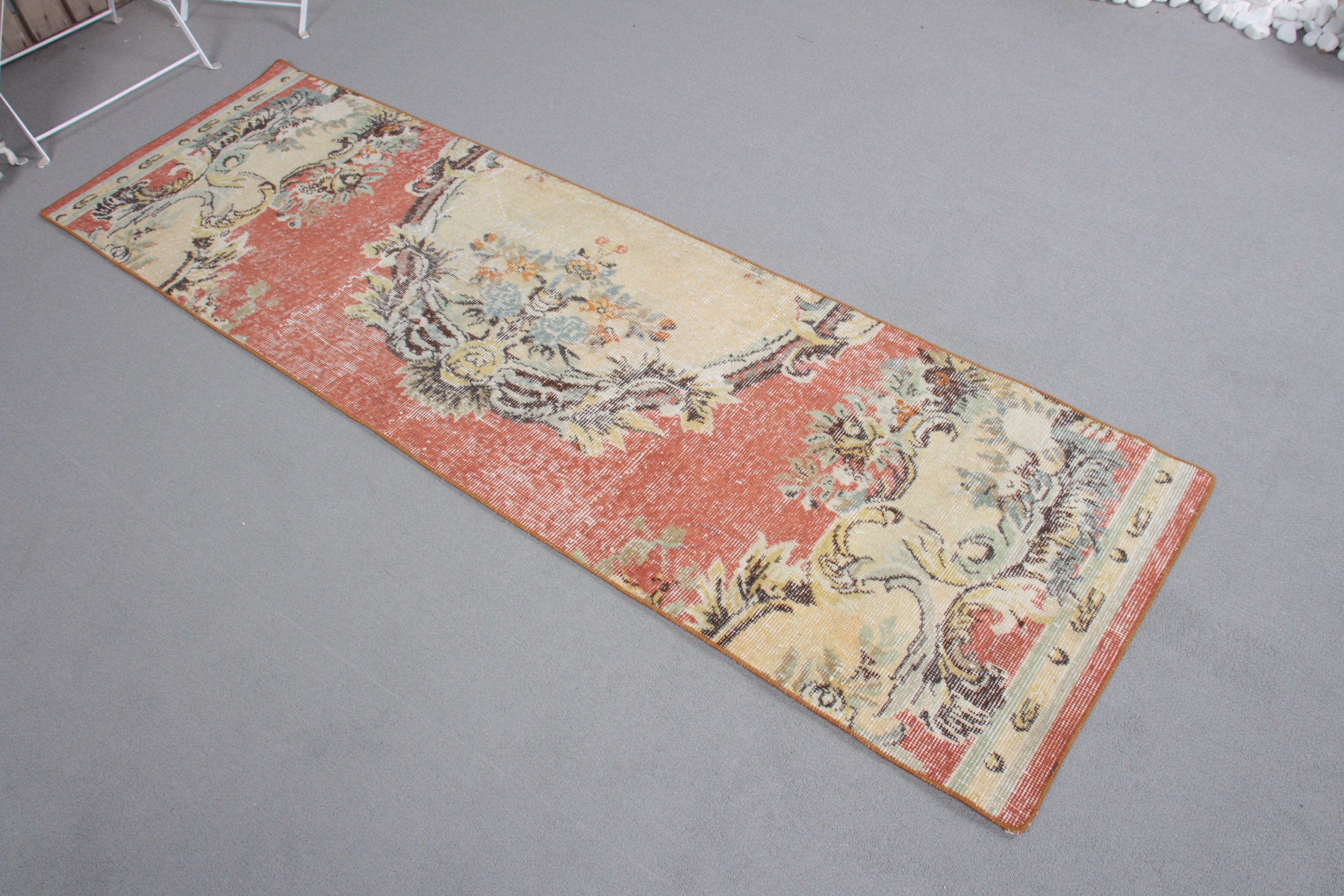 Sessiz Halı, Vintage Halılar, Mutfak Halısı, 2.1x6.9 ft Runner Halısı, Runner Halıları, Koridor Halıları, Yün Halı, Sarı Yün Halılar, Türk Halısı