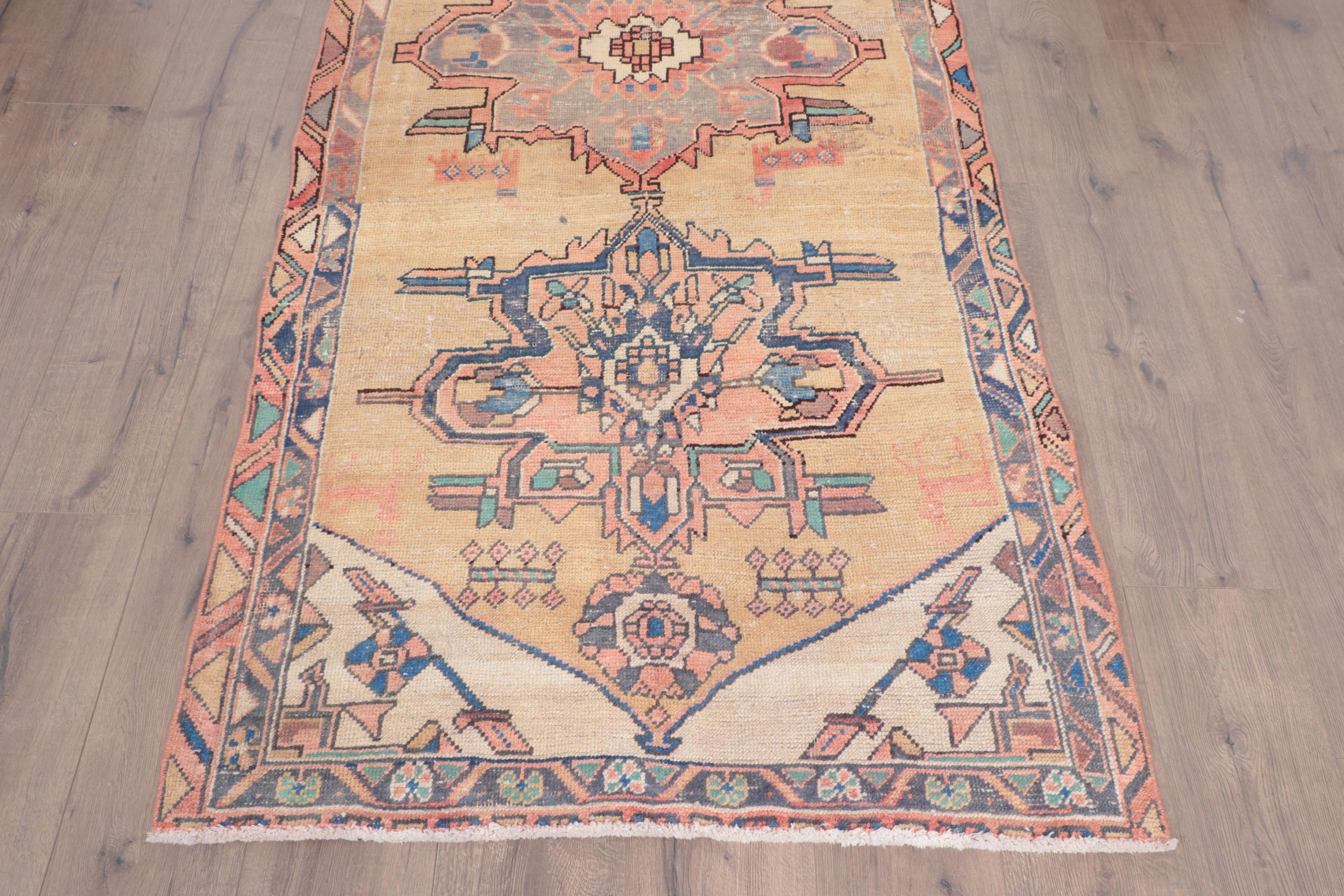 Vintage Halı, Yatak Odası Halısı, Dekoratif Halı, 3,4x6,3 ft Vurgulu Halılar, Sarı Zemin Halısı, Çocuk Odası Halıları, Modern Halı, Lüks Halılar, Türk Halıları