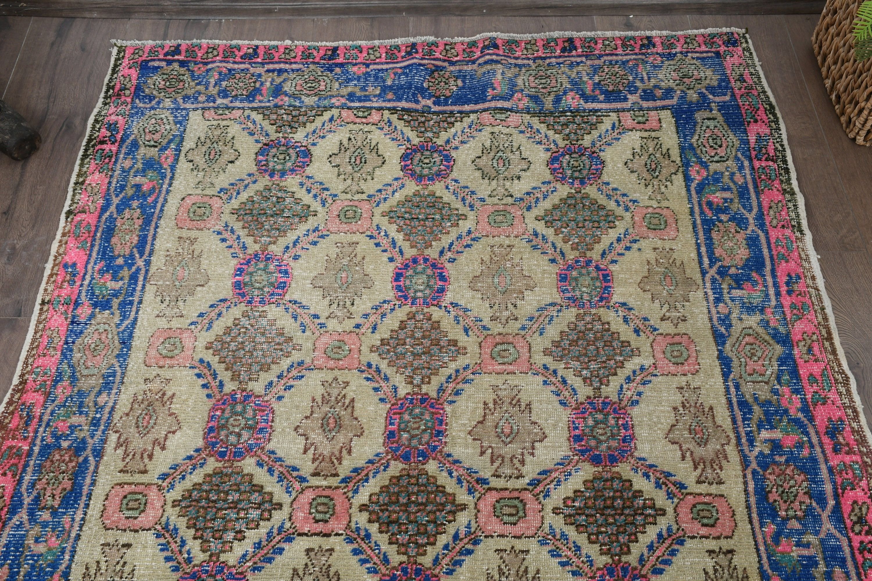 Floor Rugs, 5.2x6.6 ft Area Rugs, Moroccan Rugs, Bedroom Rug, Kitchen Rug, Turkish Rug, Vintage Rugs, Green Cool Rugs, Rugs for Indoor