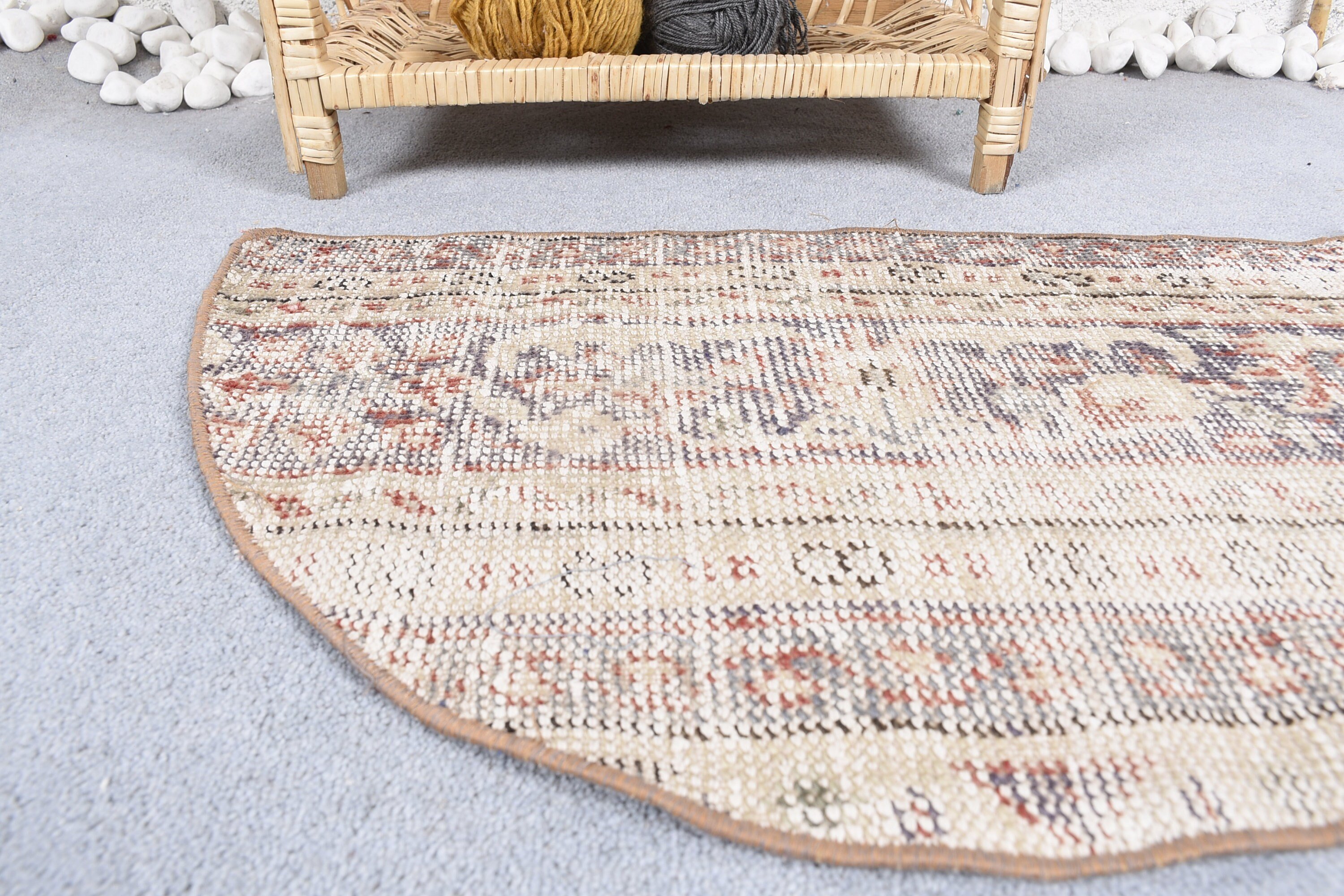 Home Decor Rug, Rugs for Wall Hanging, Kitchen Rug, Bedroom Rug, 2.5x1.5 ft Small Rugs, Beige Antique Rug, Turkish Rug, Vintage Rugs