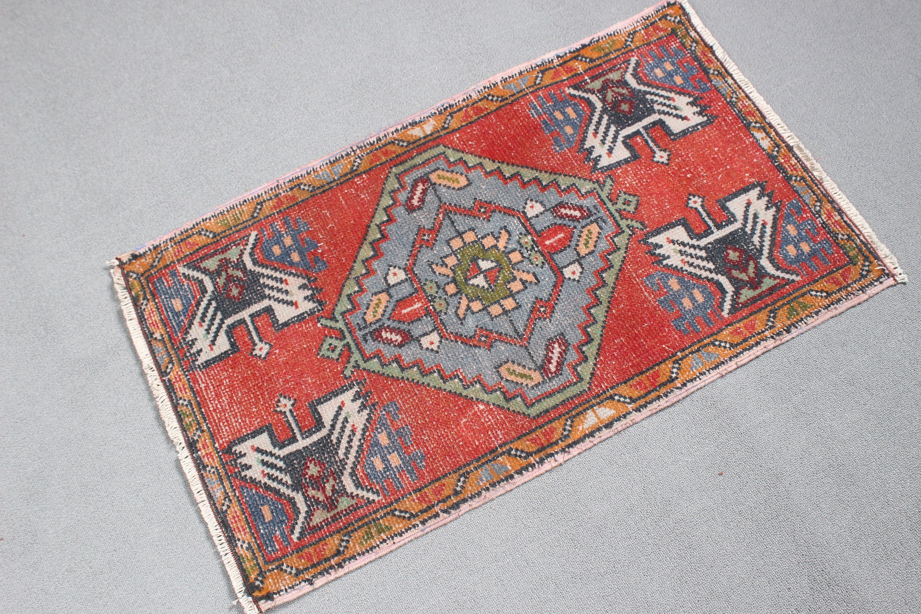 Neutral Rug, Red Anatolian Rug, Entry Rug, Car Mat Rug, Rugs for Kitchen, Turkish Rugs, Wool Rugs, 1.8x3 ft Small Rug, Vintage Rugs