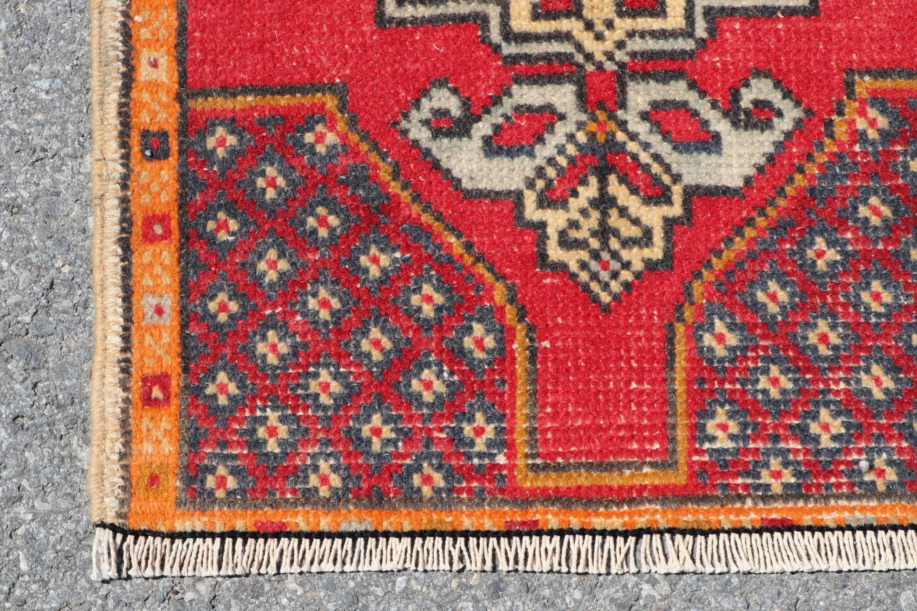 Entry Rug, Red Antique Rug, Rugs for Nursery, Bathroom Rug, Antique Rug, Anatolian Rug, Turkish Rug, Vintage Rug, 1.5x2.9 ft Small Rug