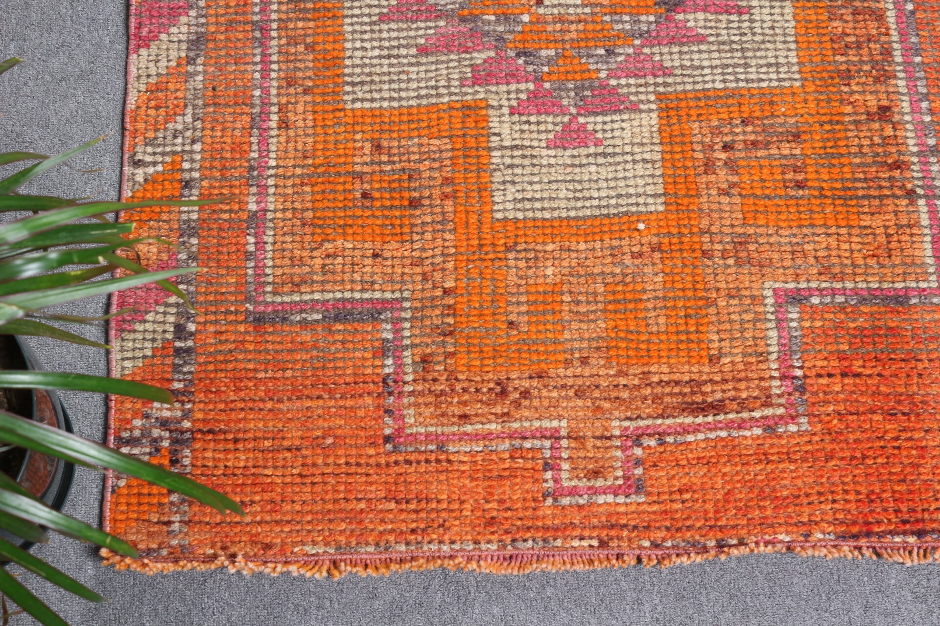 Stair Rug, Muted Rugs, Corridor Rugs, Anatolian Rugs, Orange Wool Rug, Bedroom Rugs, 3.1x11.4 ft Runner Rug, Turkish Rug, Vintage Rug