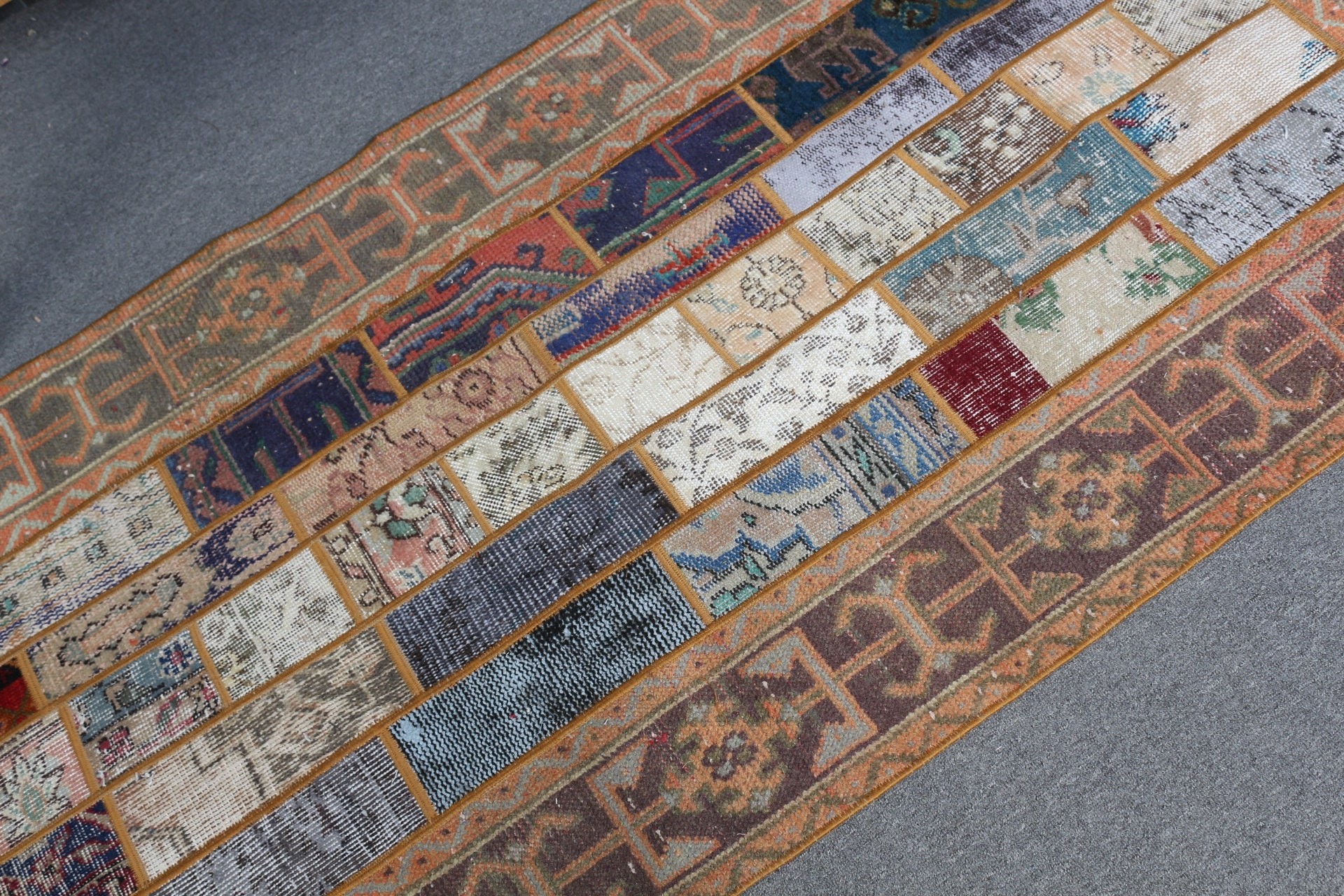 3.1x7 ft Accent Rug, Bedroom Rug, Turkish Rugs, Nursery Rugs, Kitchen Rug, Rugs for Kitchen, Orange Cool Rug, Antique Rug, Vintage Rug