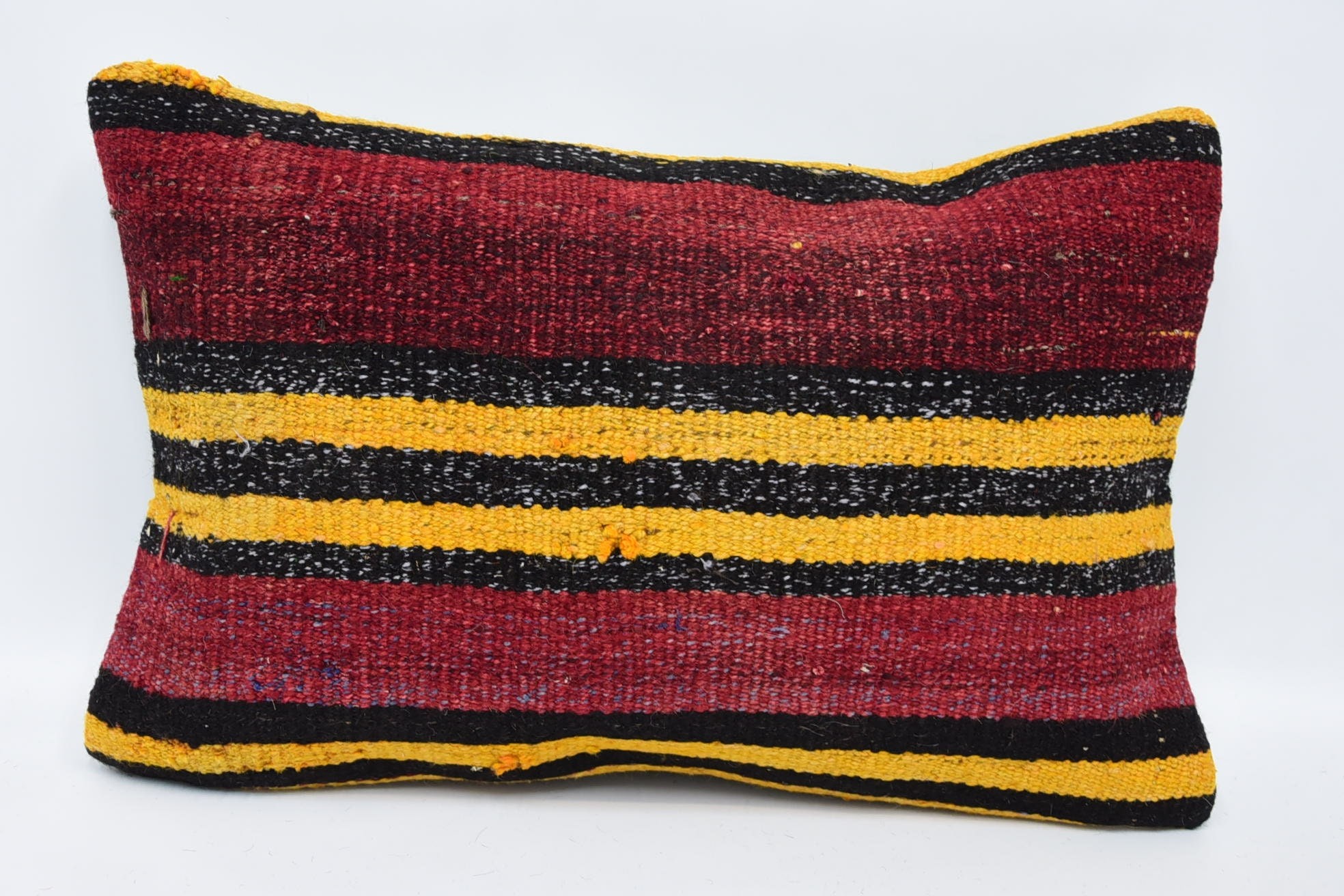 Muted Pillow Sham, Throw Kilim Pillow, 16"x24" Red Cushion, Home Decor Pillow, Ethnic Pillow Cover Cushion Cover, Kilim Pillow