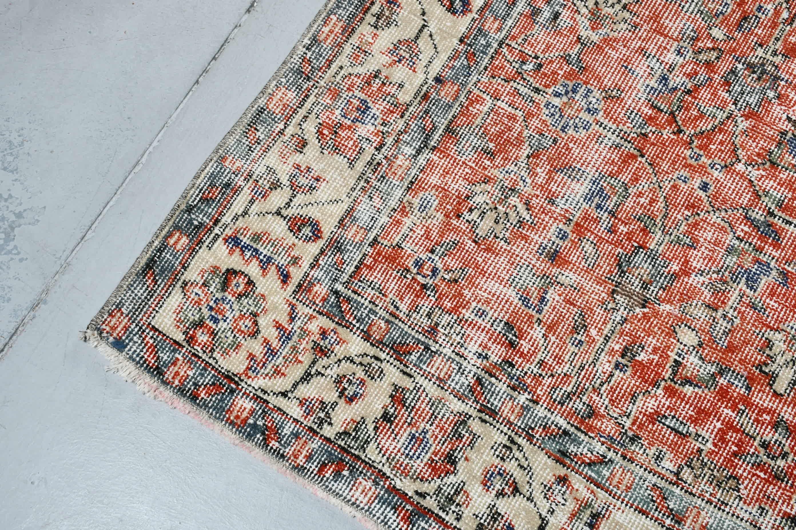 Kırmızı Oushak Halı, Sessiz Halı, Vintage Halı, Yatak Odası Halıları, 5.2x8.3 ft Büyük Halı, Oturma Odası Halısı, Anadolu Halısı, Türk Halısı, Yatak Odası Halıları