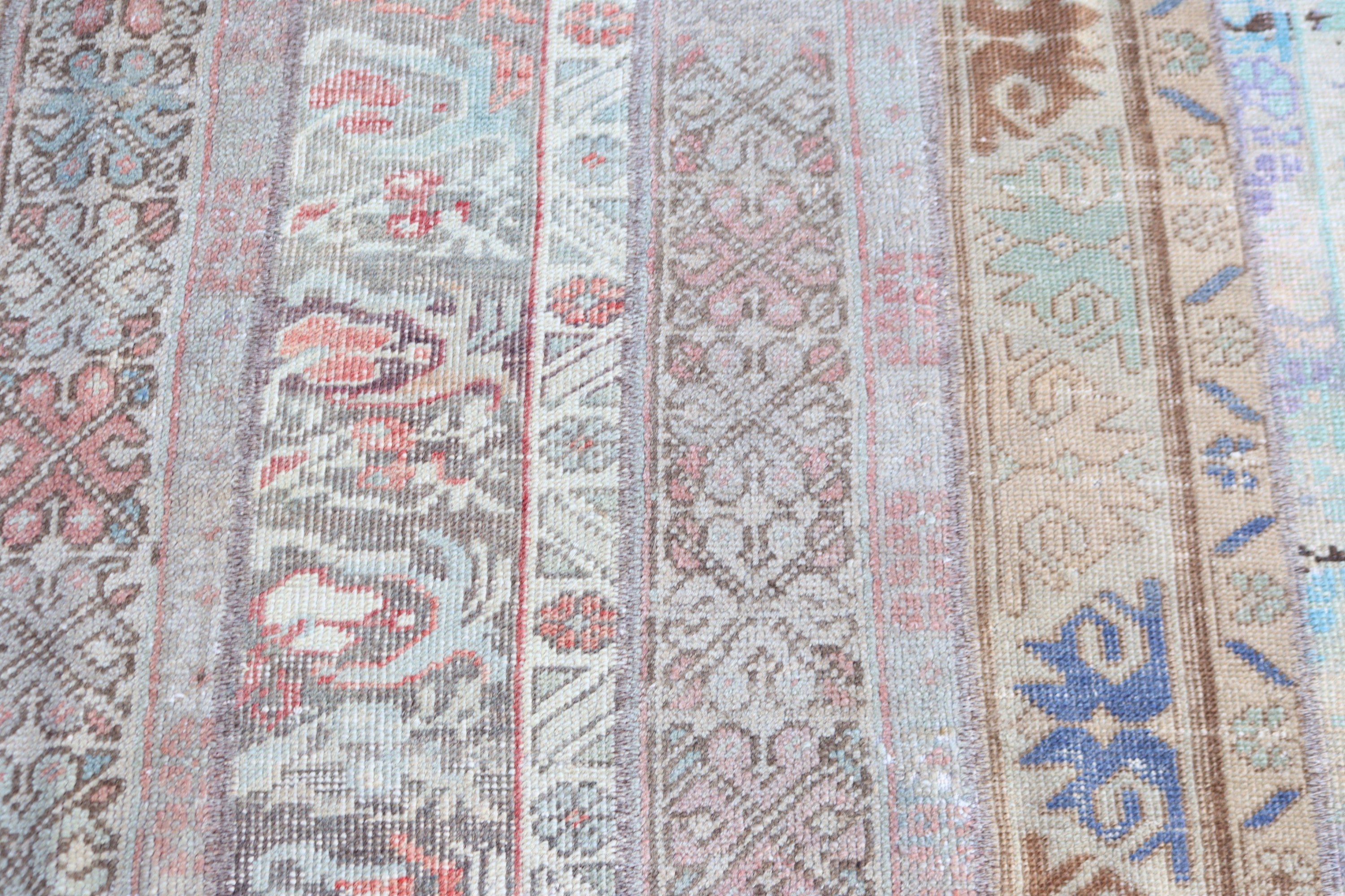 Fas Halısı, Yün Halılar, 2,9x8,2 ft Runner Halıları, Vintage Halı, Koridor Halıları, Türk Halısı, Beni Ourain Runner Halısı, Kahverengi Modern Halı