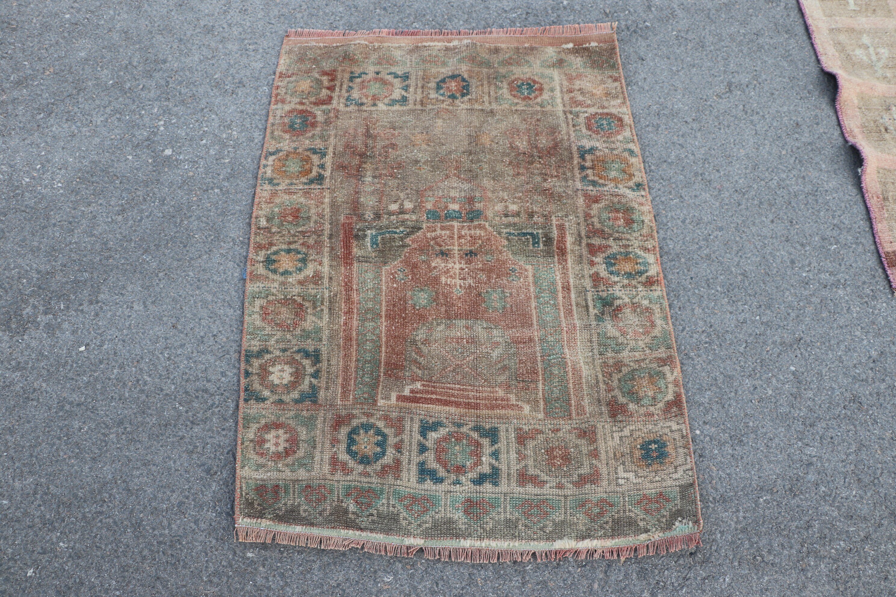 Bath Rug, Rugs for Bath, Turkish Rugs, Red  2.4x3.4 ft Small Rugs, Oriental Rugs, Vintage Rug, Moroccan Rug, Kitchen Rugs