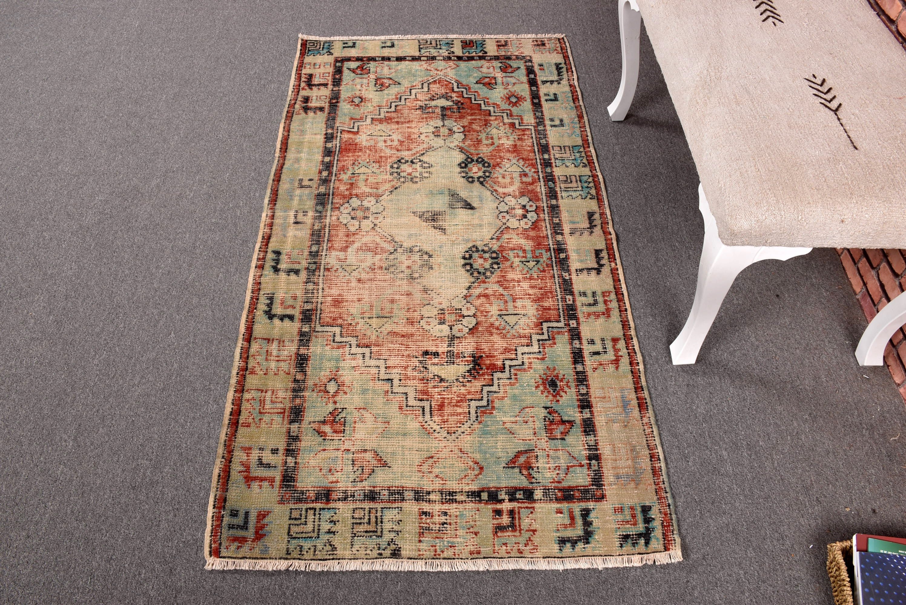 Turkish Rug, Rugs for Nursery, Vintage Rugs, Modern Rugs, 2.8x5.3 ft Small Rugs, Bath Rugs, Car Mat Rugs, Wool Rugs, Green Statement Rugs