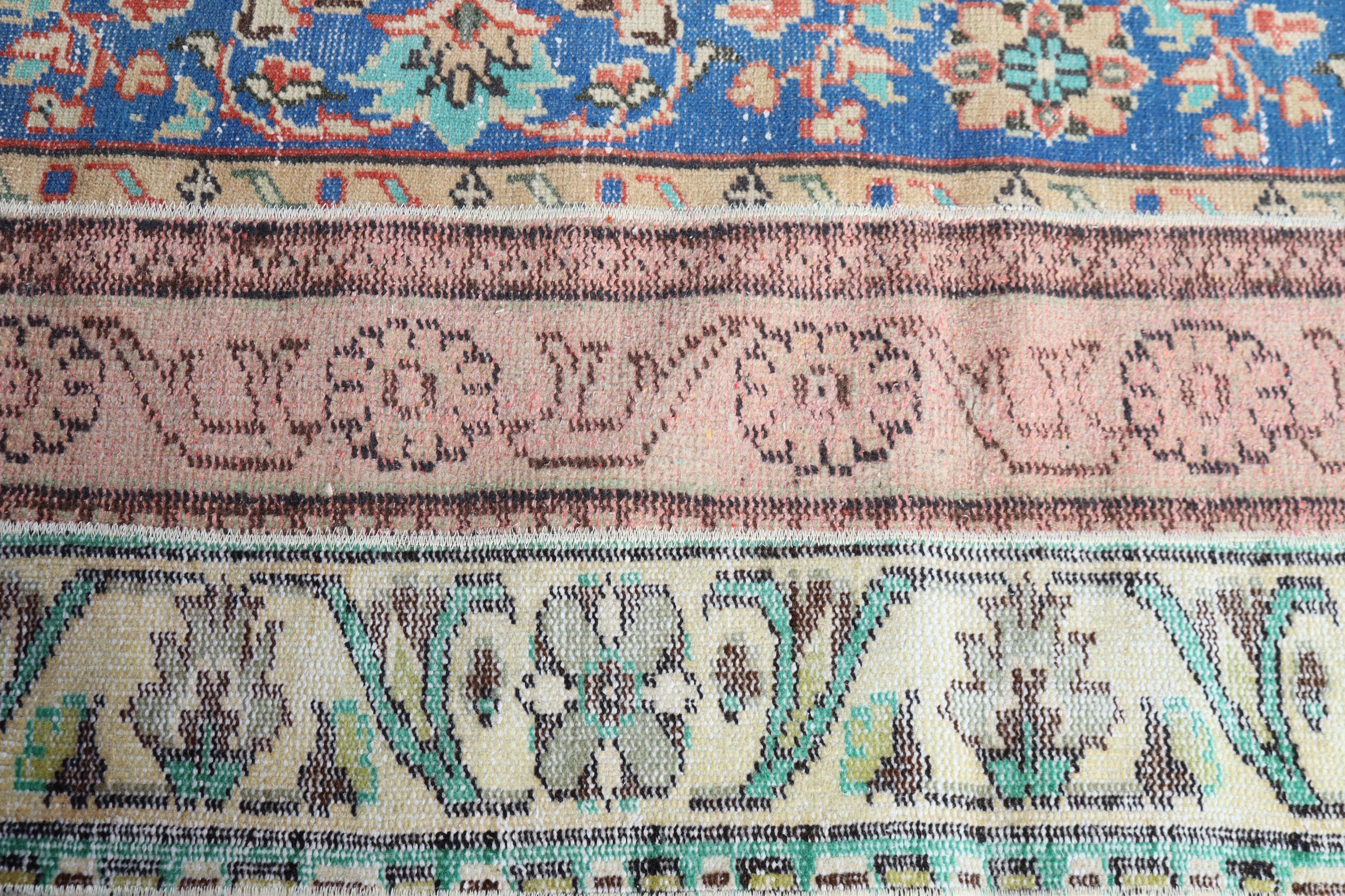 Turkish Rugs, Rugs for Vintage Runner, Vintage Rugs, Blue Kitchen Rug, Oushak Rugs, Vintage Runner Rugs, 2.1x8.3 ft Runner Rug, Floor Rug