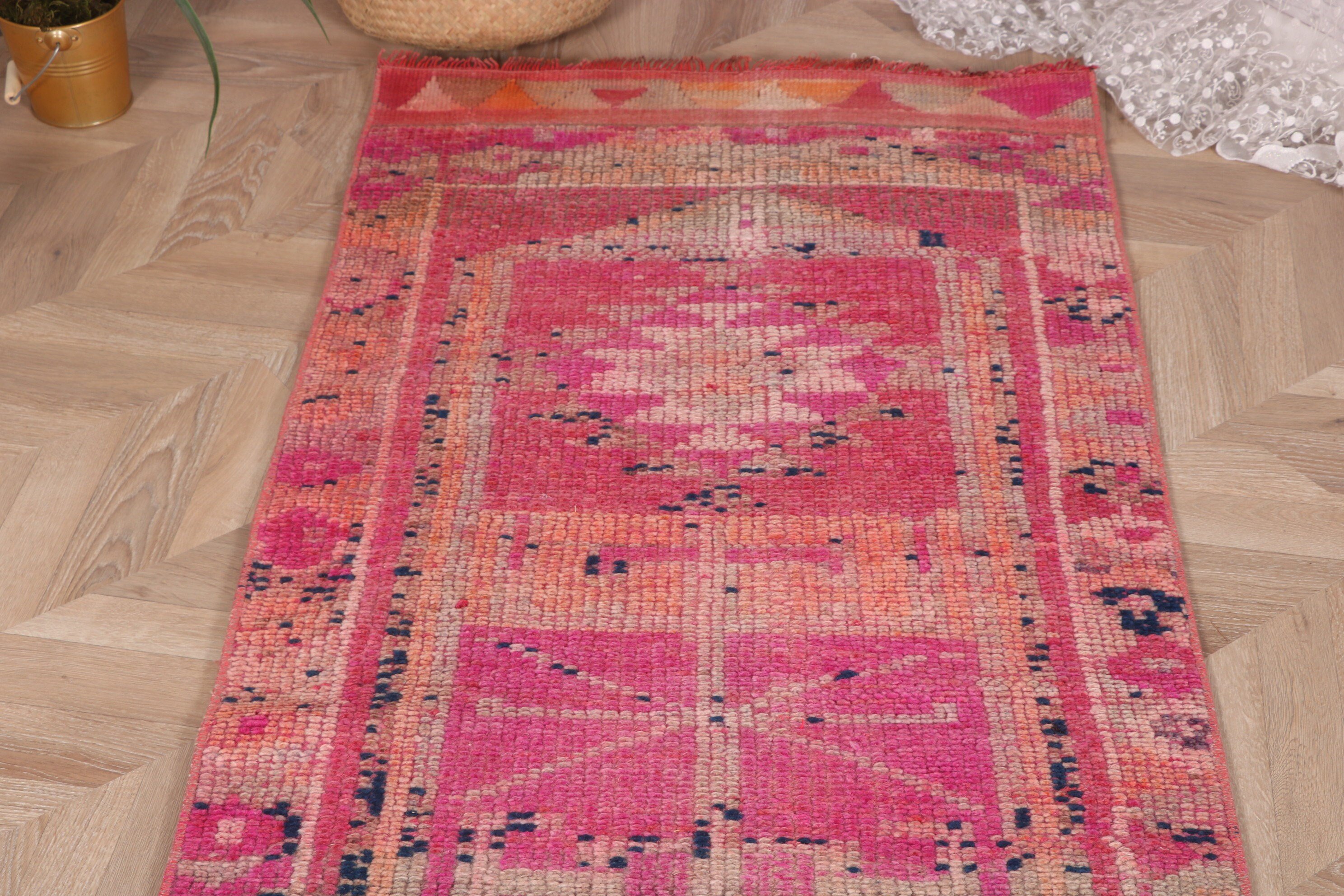 Long Runner Rug Rugs, Vintage Runner Rugs, Turkish Rugs, 2.4x11.3 ft Runner Rugs, Antique Rugs, Cool Rug, Vintage Rug, Orange Statement Rug