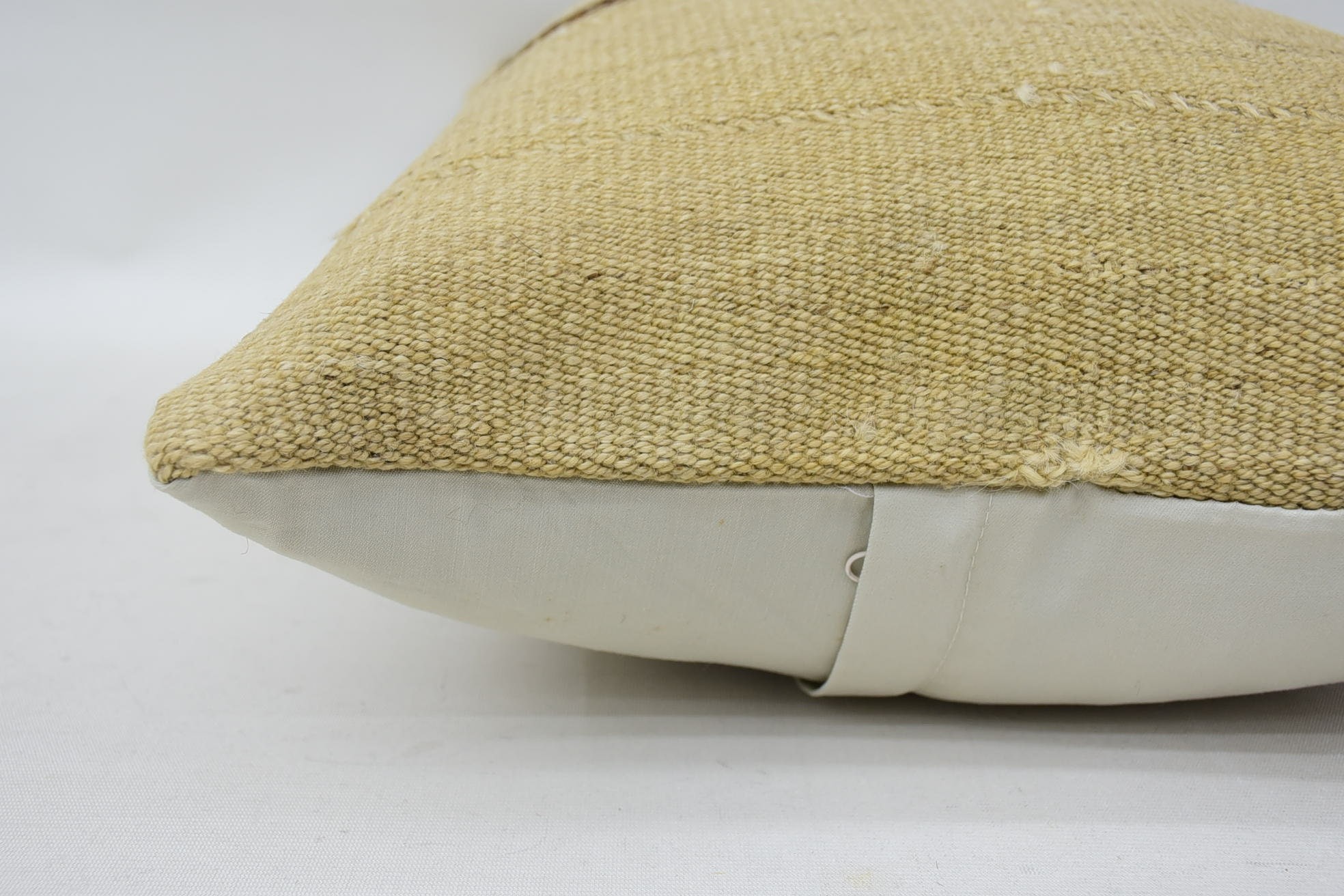 Decorative Throw Cushion Cover, Vintage Kilim Pillow, Boho Pillow, 16"x24" Beige Pillow Case, Turkish Corner Pillow Cover, Turkish Pillow