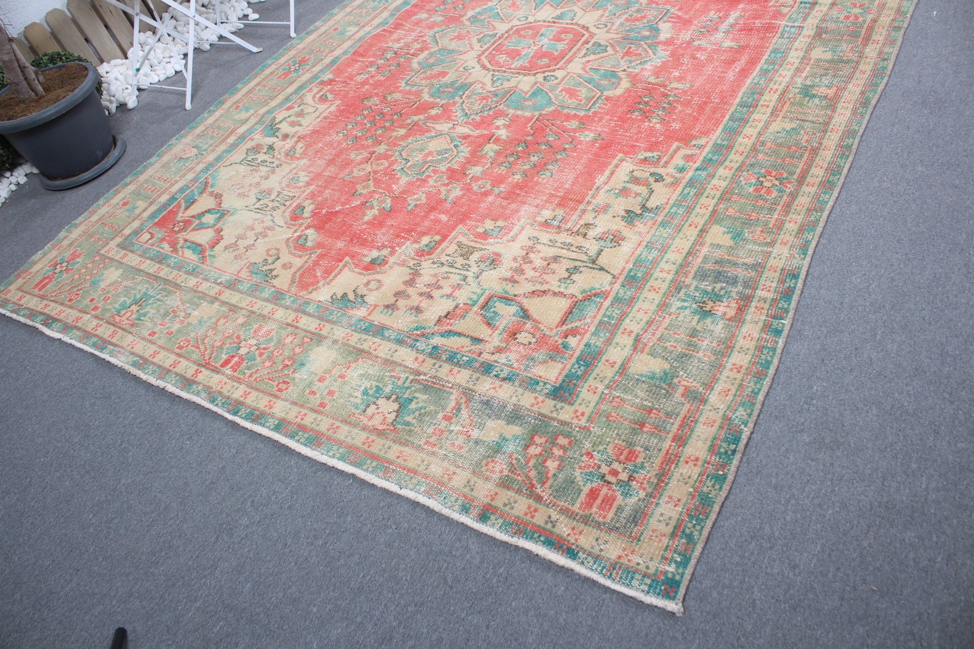 Salon Rug, Aesthetic Rug, Red Kitchen Rug, Vintage Rugs, Saloon Rug, 7.2x11.1 ft Oversize Rugs, Turkish Rug, Wool Rug