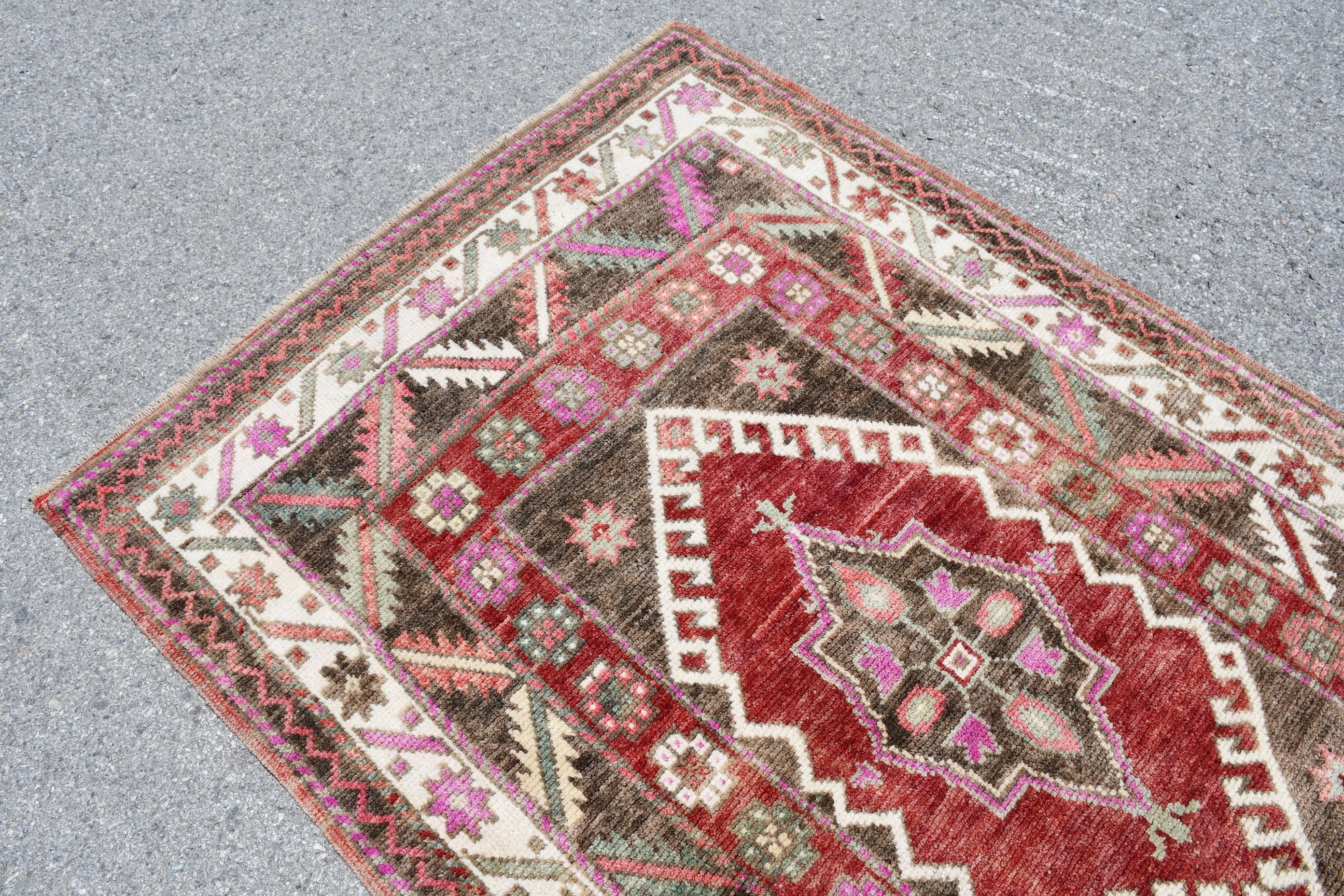 Moroccan Rugs, Home Decor Rugs, Bedroom Rug, Turkish Rugs, 3.9x6.1 ft Accent Rug, Entry Rug, Vintage Rugs, Red Anatolian Rug, Abstract Rugs