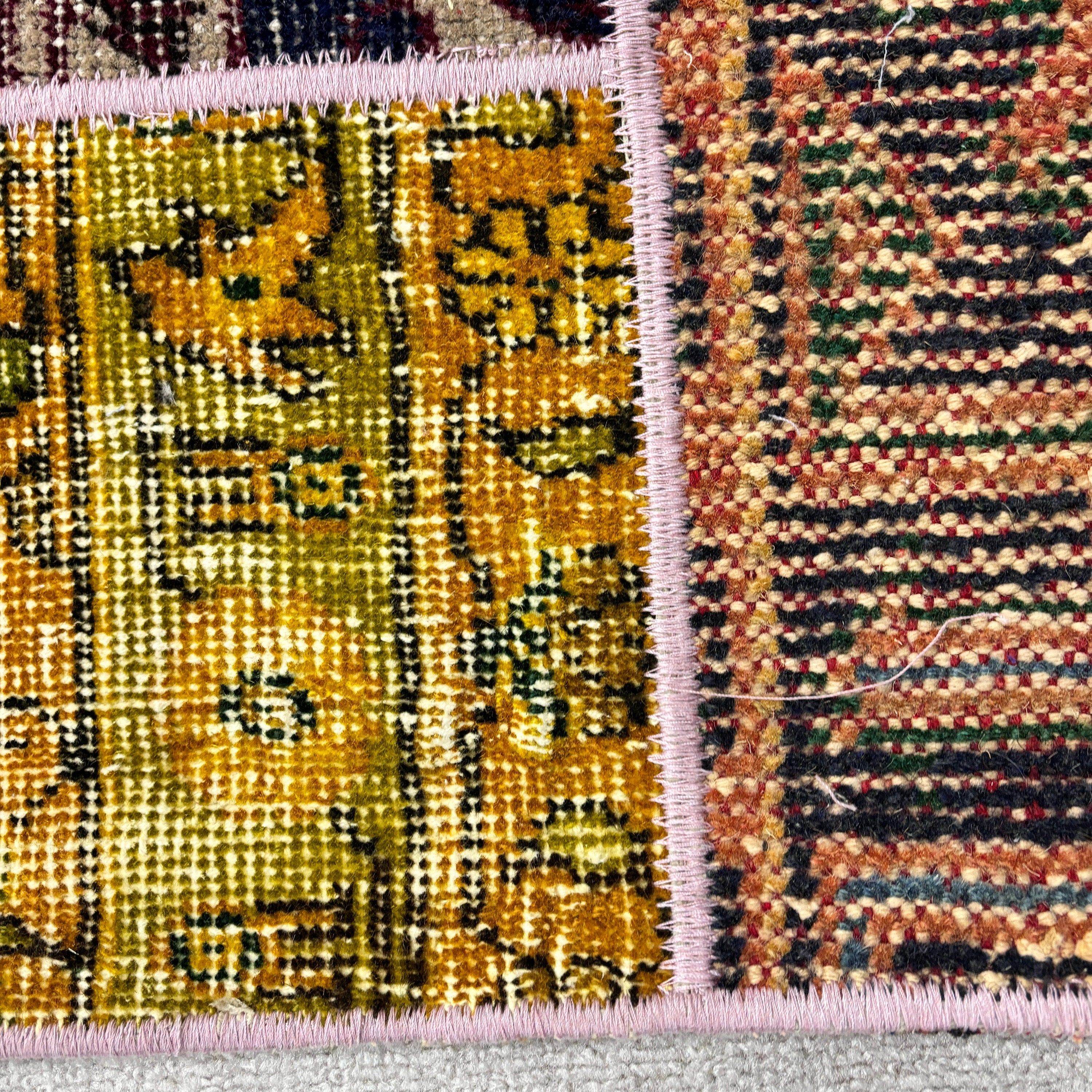 Floor Rugs, 2.8x5.3 ft Small Rug, Turkish Rugs, Statement Rugs, Geometric Rug, Bedroom Rugs, Orange Cool Rugs, Vintage Rug, Small Area Rugs