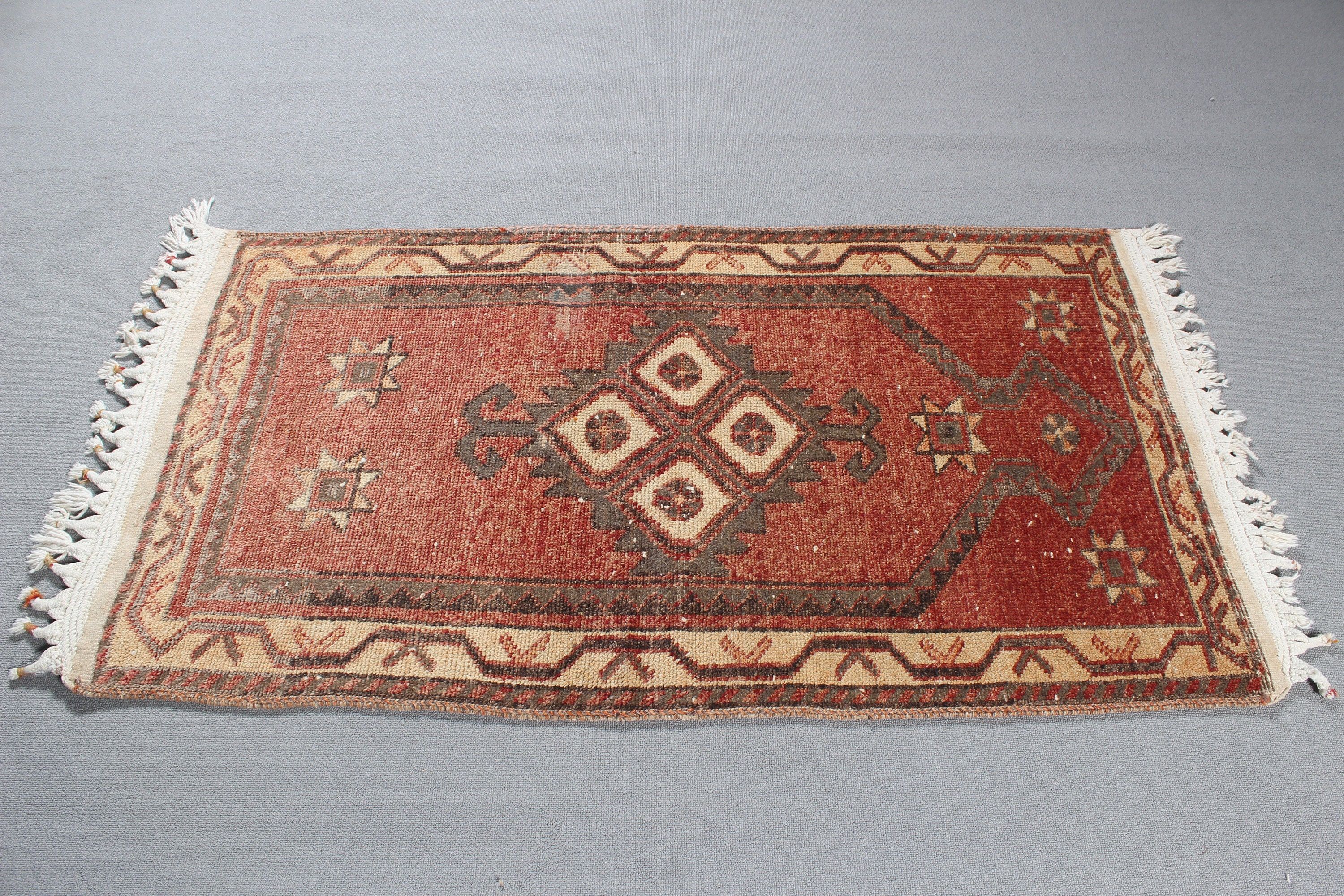 Turkish Rug, Geometric Rugs, 2.7x5.2 ft Small Rug, Entry Rugs, Vintage Rugs, Brown Kitchen Rugs, Nursery Rugs, Handwoven Rugs, Bohemian Rug