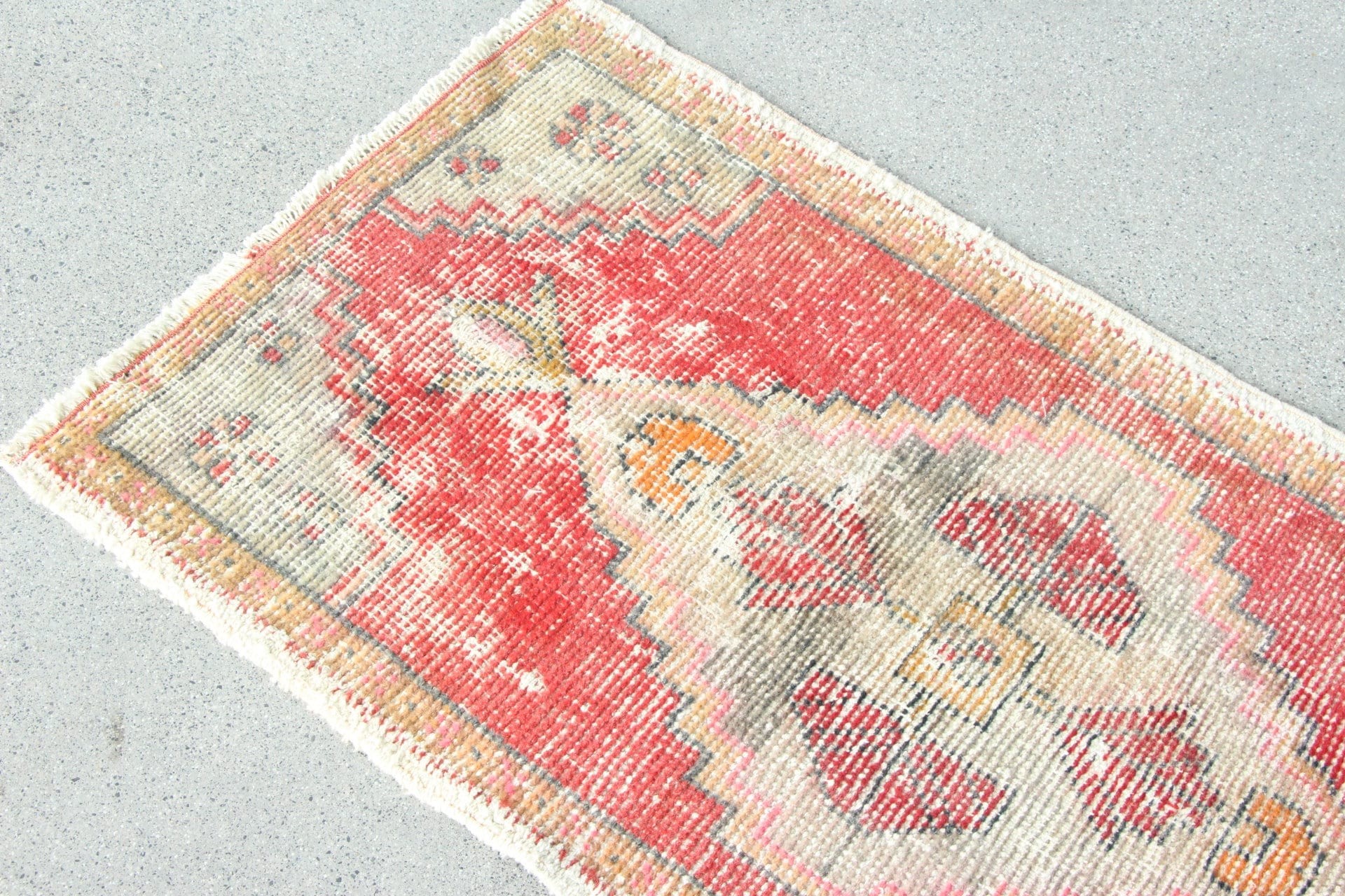 Car Mat Rug, Turkish Rugs, Bath Rug, Art Rugs, Vintage Rug, Red Oushak Rugs, Oushak Rug, Floor Rug, 1.8x3.3 ft Small Rug, Rugs for Bathroom