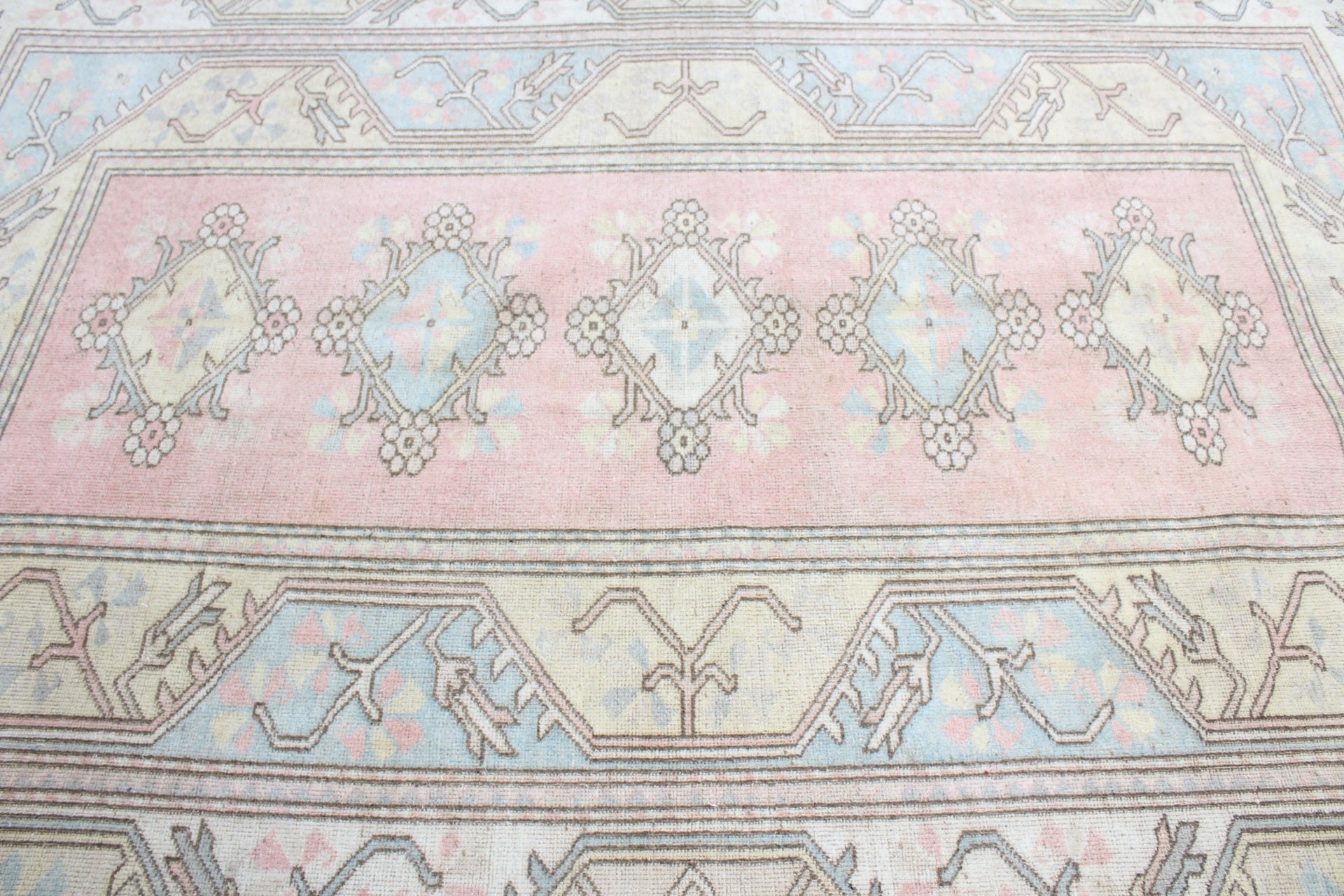 Türk Halıları, Oryantal Halı, Boho Halı, Yemek Odası Halıları, 6,3x9,3 ft Büyük Halı, Oturma Odası Halısı, Vintage Halı, Pembe Antika Halılar