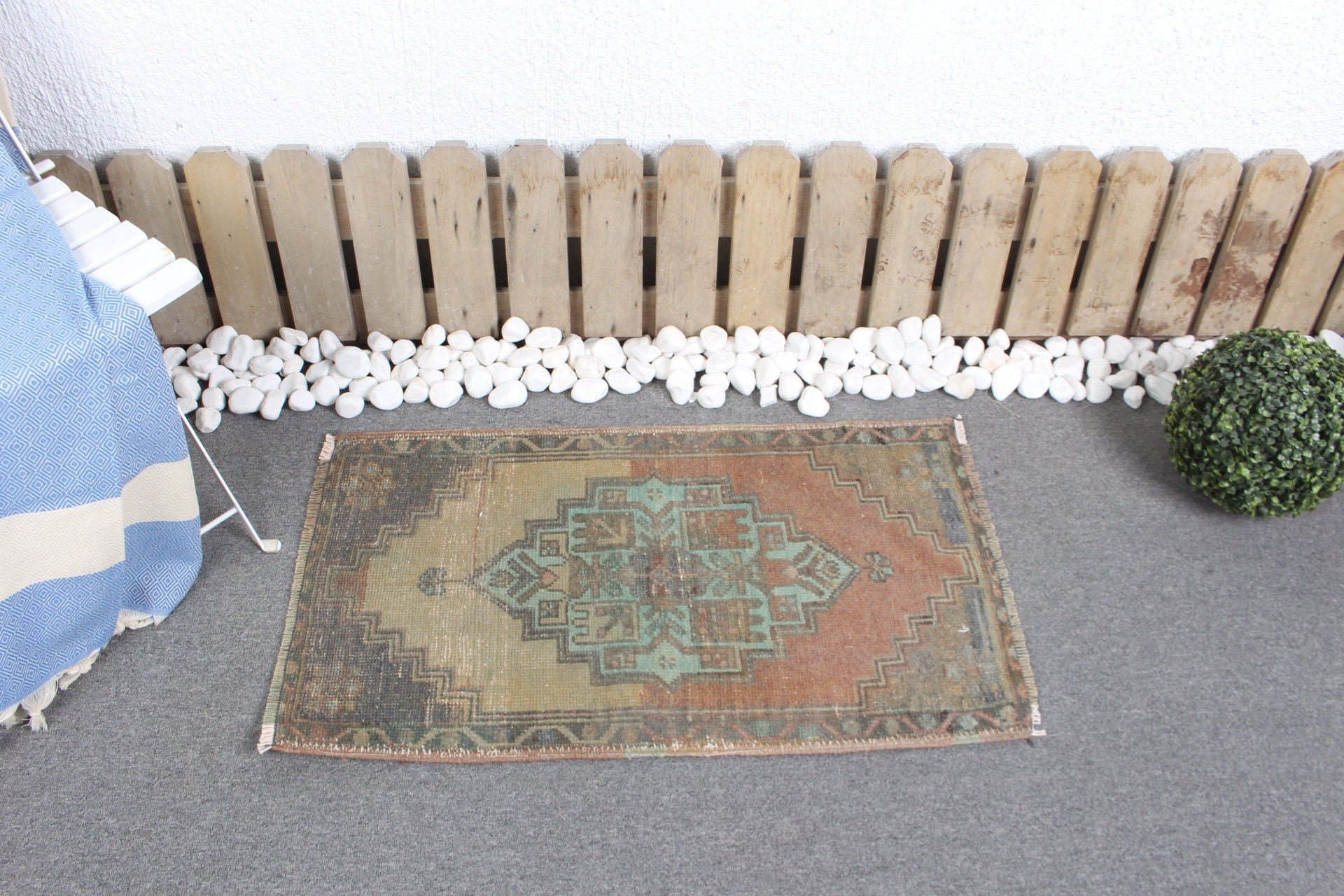 Door Mat Rug, Oriental Rug, Wool Rug, Bathroom Rugs, Vintage Rugs, Turkish Rug, Handwoven Rug, Green  1.7x3.1 ft Small Rugs