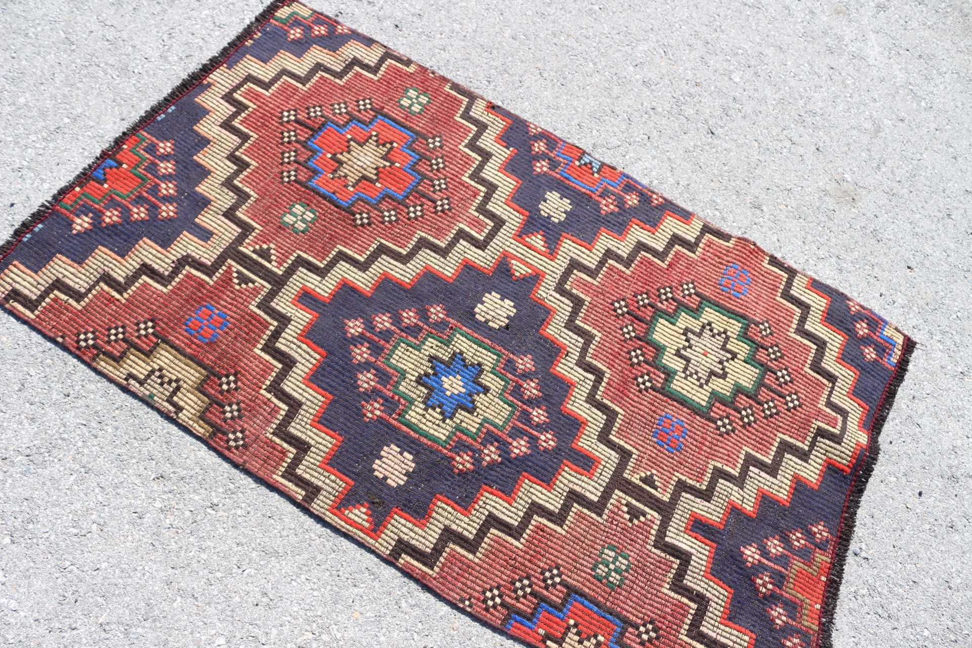 Anadolu Halısı, Kilim, Organik Halılar, Kırmızı 3x4.9 ft Küçük Halı, Yer Halısı, Vintage Halılar, Çocuk Halısı, Türk Halıları, Yatak Odası Halısı