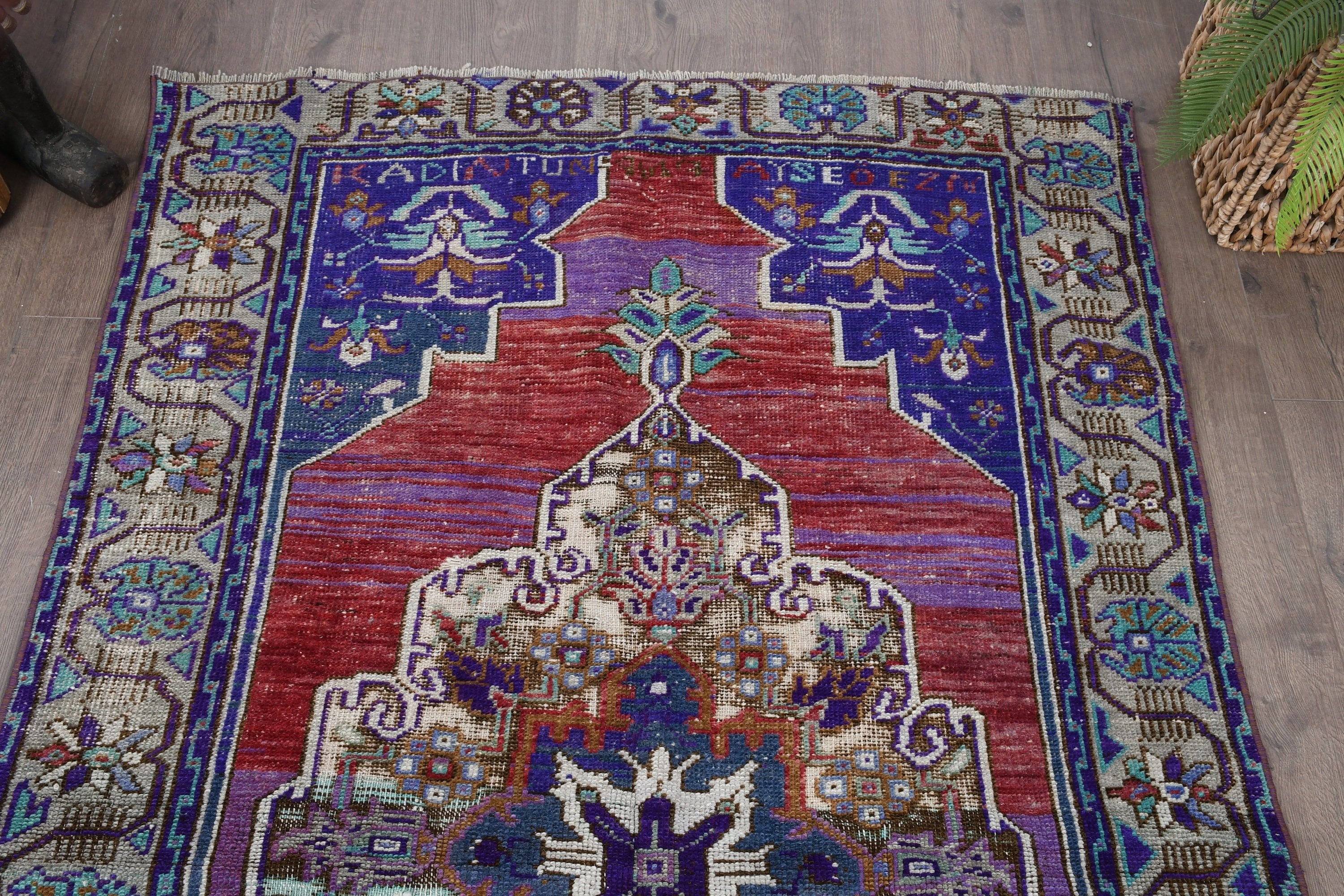 Turkish Rug, Oriental Rugs, 3.8x6.1 ft Accent Rug, Vintage Rug, Nursery Rugs, Floor Rug, Rugs for Bedroom, Purple Floor Rug, Kitchen Rug