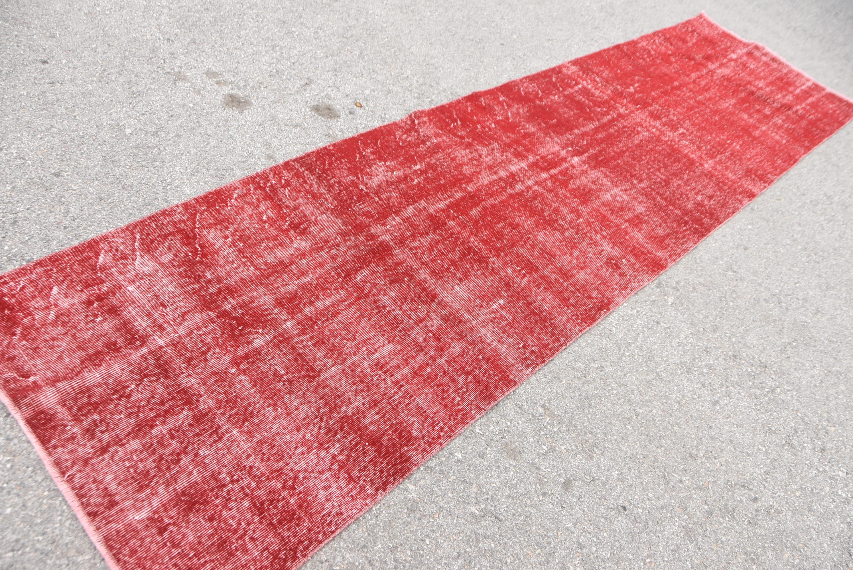 Oriental Rugs, 3.1x11.9 ft Runner Rugs, Red Oushak Rugs, Hallway Rug, Vintage Rug, Home Decor Rug, Turkish Rug, Corridor Rug, Floor Rugs