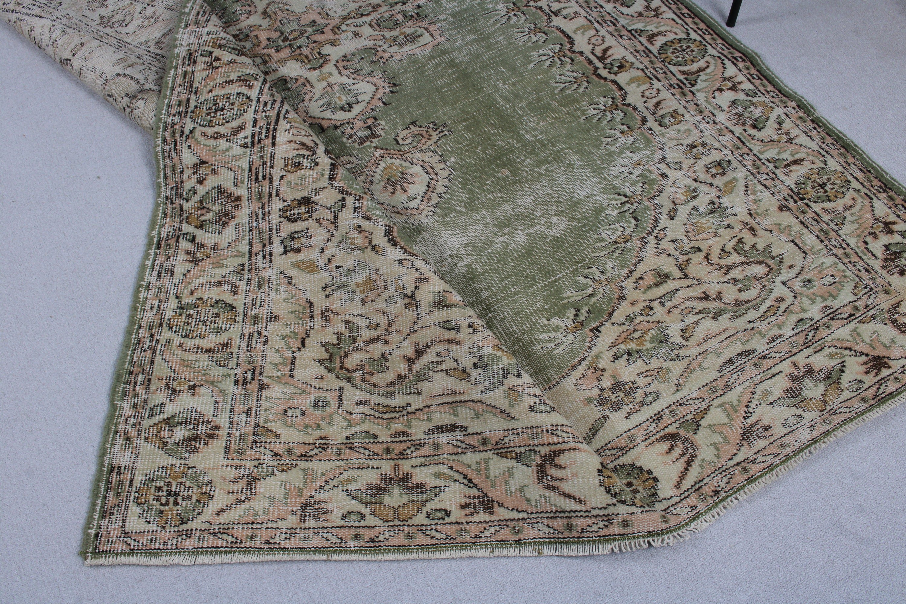 Büyük Oushak Halı, Büyük Oushak için Halılar, Yatak Odası Halısı, Vintage Halılar, Oushak Halıları, Türk Halıları, Kahverengi 5.6x8.7 ft Büyük Halılar