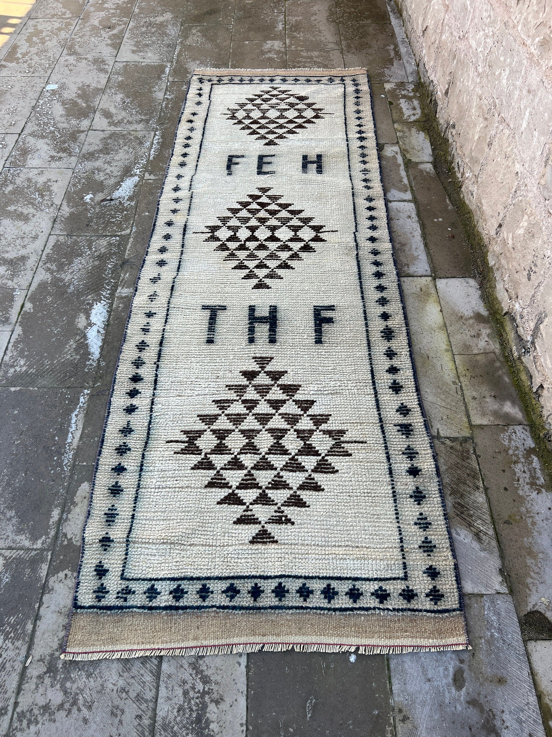 Vintage Rugs, Home Decor Rug, Old Rug, Bedroom Rugs, Rugs for Corridor, 3x9 ft Runner Rugs, Turkish Rugs, Corridor Rug, Beige Oushak Rugs