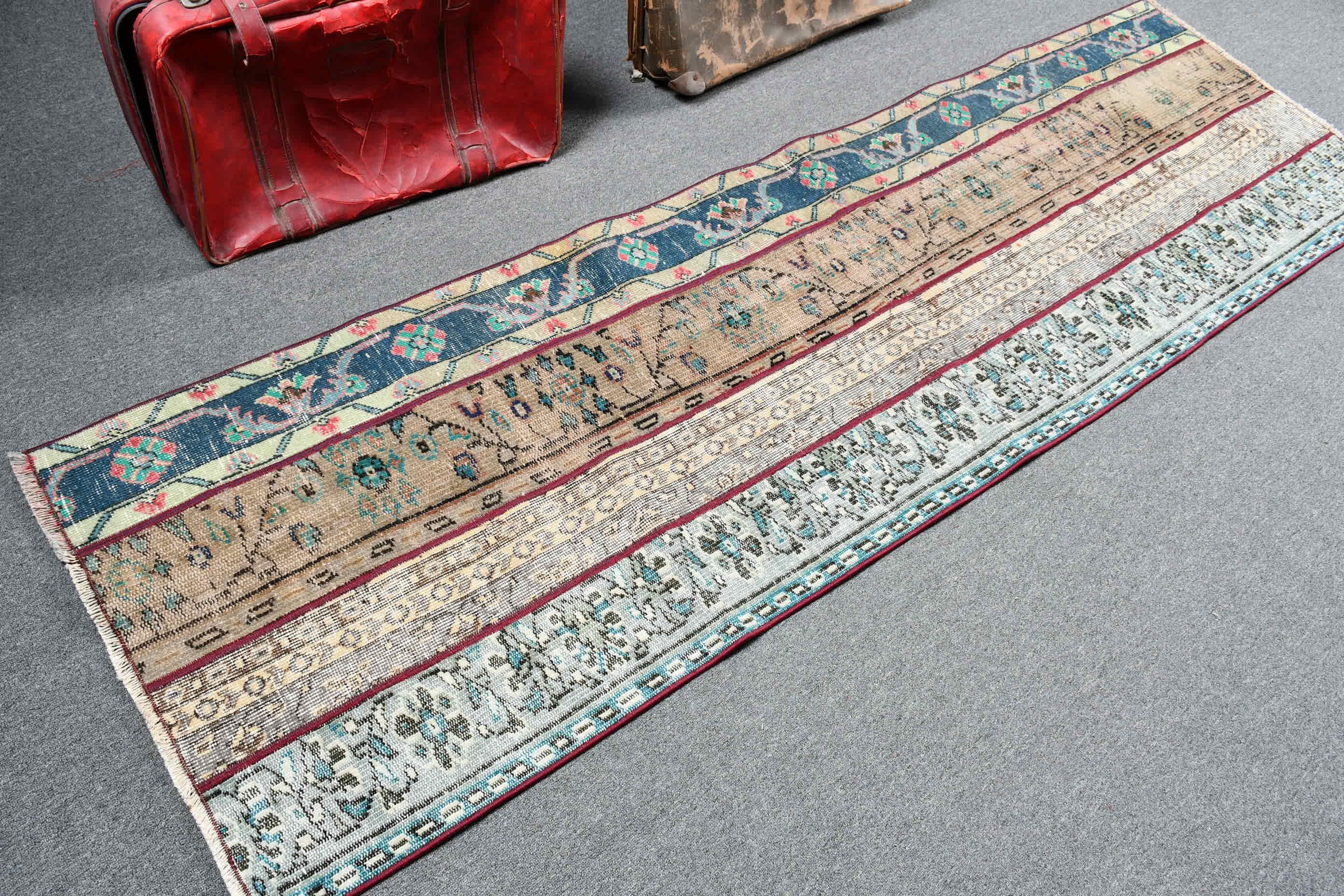 Rugs for Runner, Corridor Rug, Green Wool Rug, Vintage Rug, Turkish Rugs, Kitchen Rugs, Hallway Rug, 2.4x8.5 ft Runner Rug, Oushak Rug