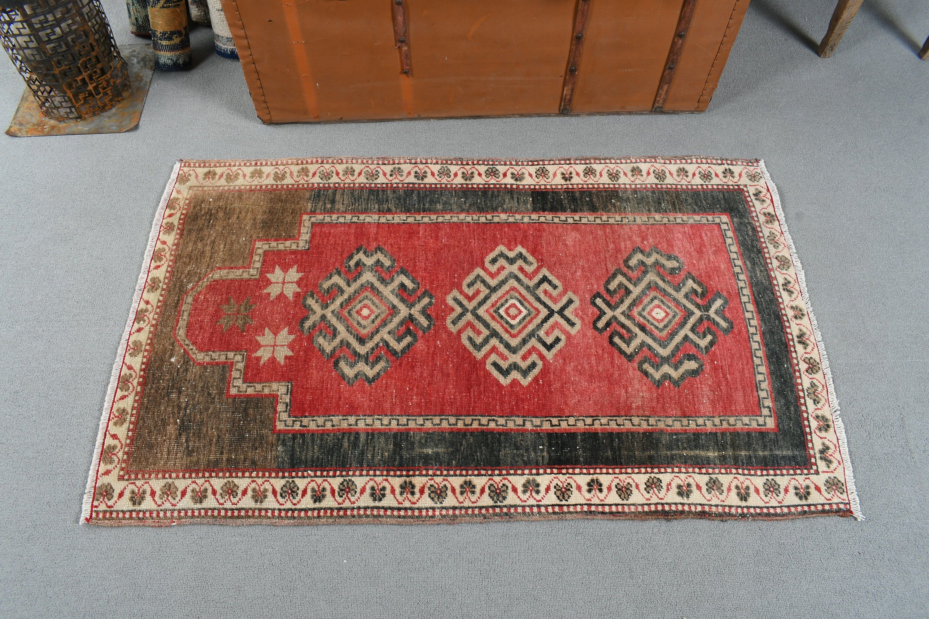 Kitchen Rug, Brown Modern Rug, Turkish Rugs, Home Decor Rug, Rugs for Kitchen, Car Mat Rugs, Luxury Rugs, 2.5x4 ft Small Rug, Vintage Rugs